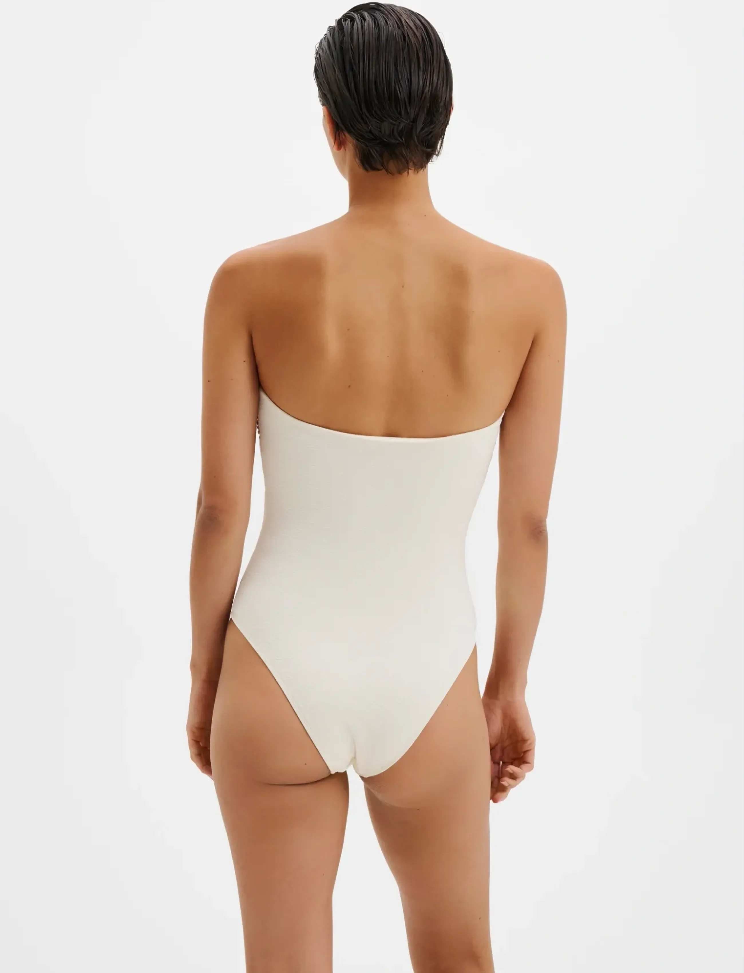 Malina - Signature Gold Embellished Bandeau Swimsuit - badedragter - vanilla - 2