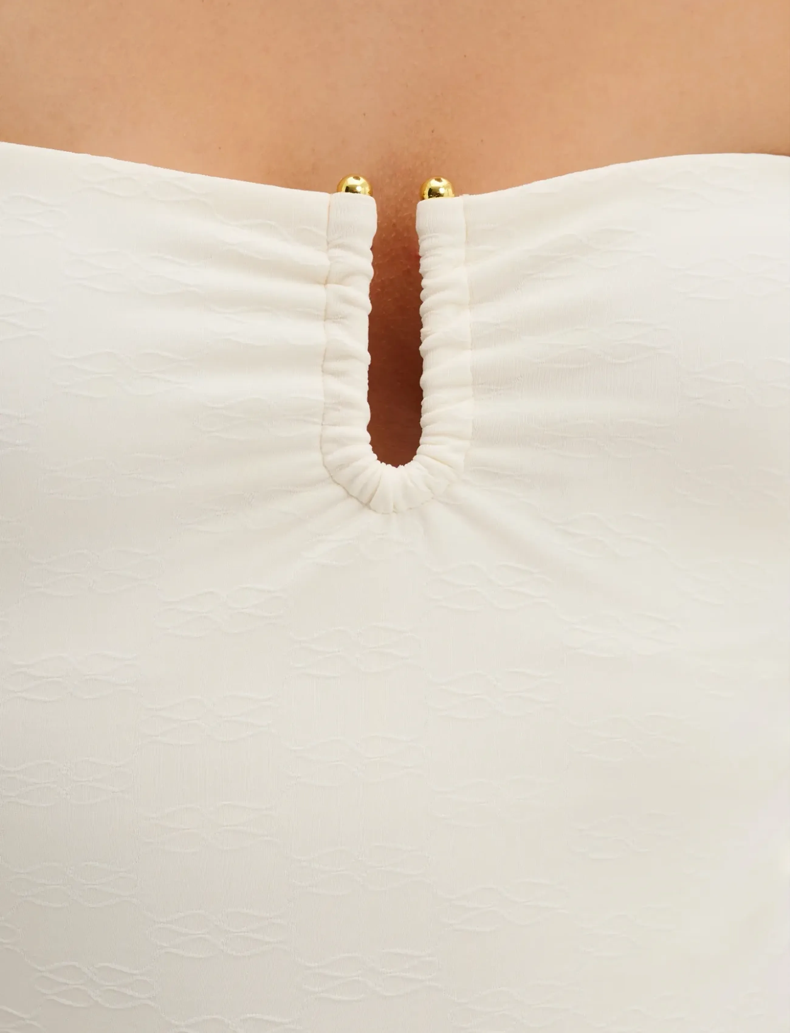 Malina - Signature Gold Embellished Bandeau Swimsuit - badedragter - vanilla - 3
