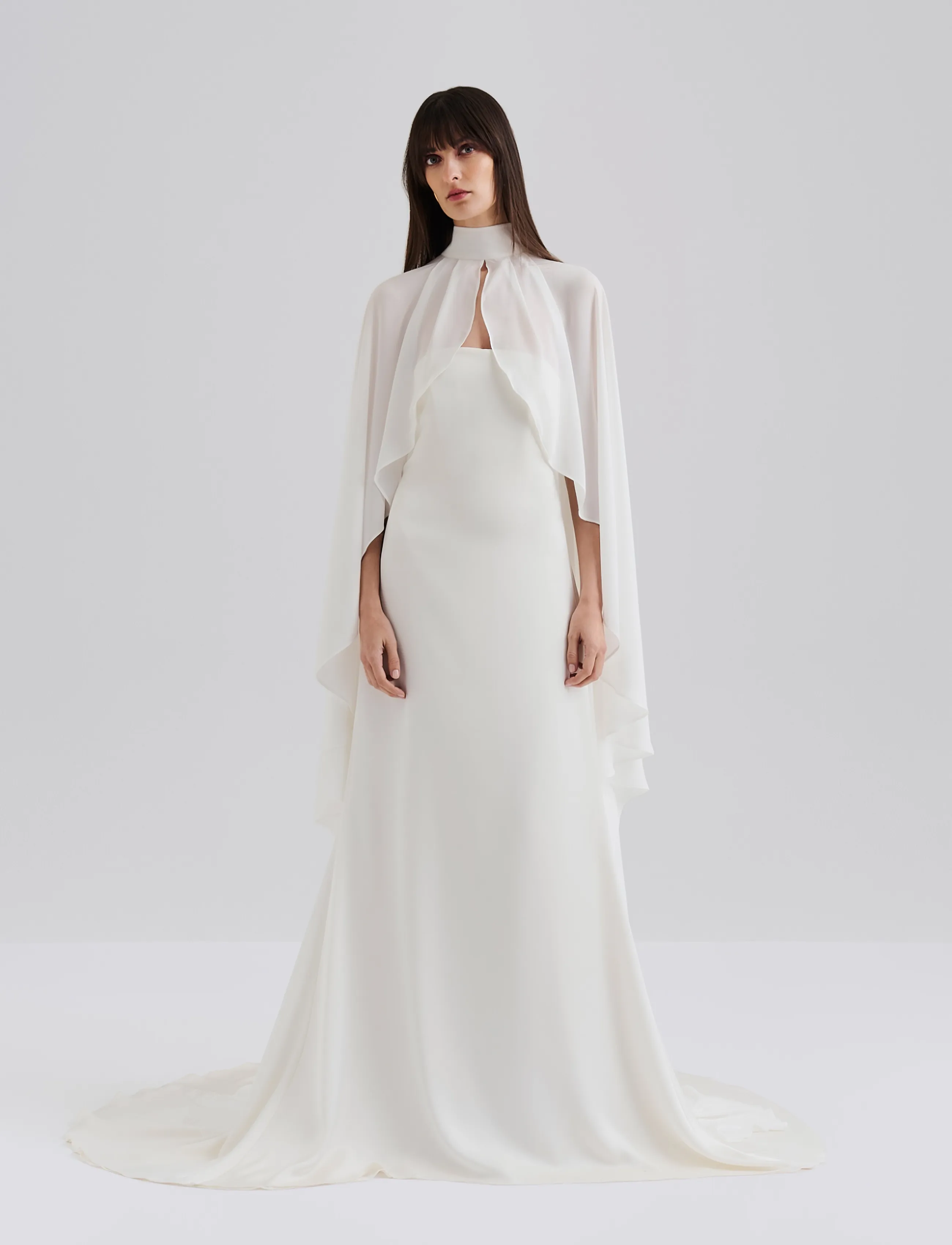 Malina Valerie Cape, Kvinder, Lang Kappe, Cream, Str: ONE SIZE