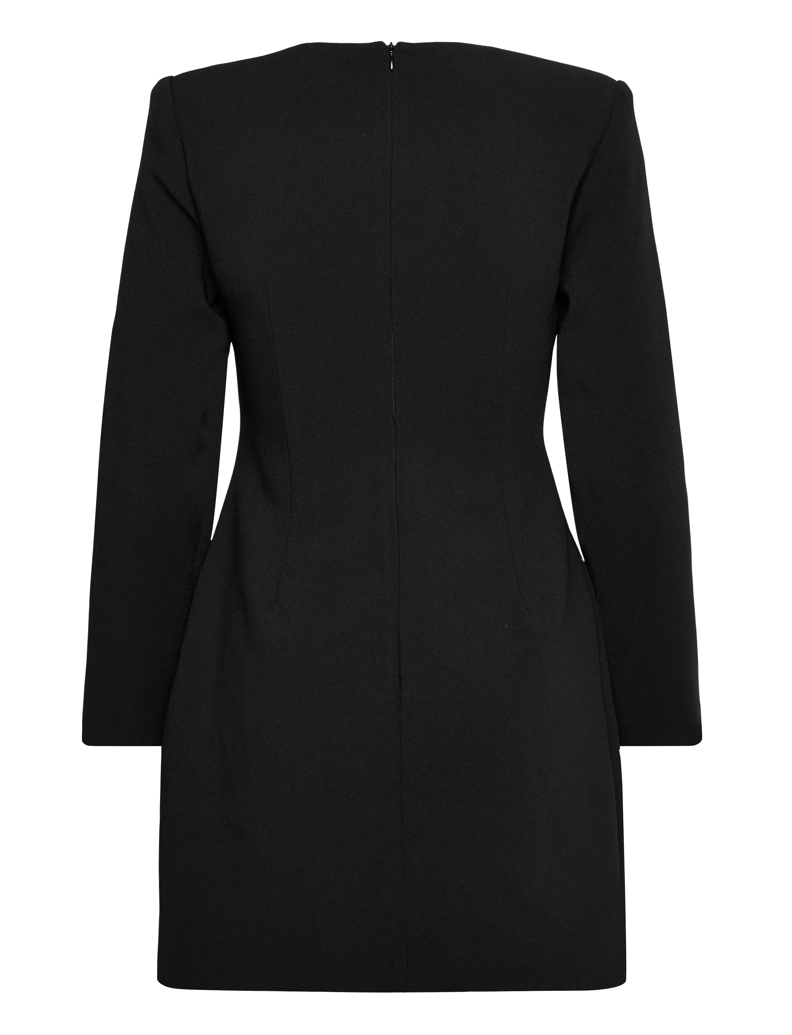 Malina - Sonja Detailed Neck Mini Dress - short dresses - black - 2