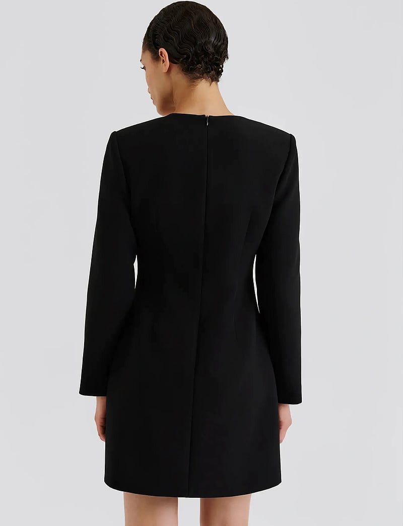 Malina - Sonja Detailed Neck Mini Dress - minikleidid - black - 3