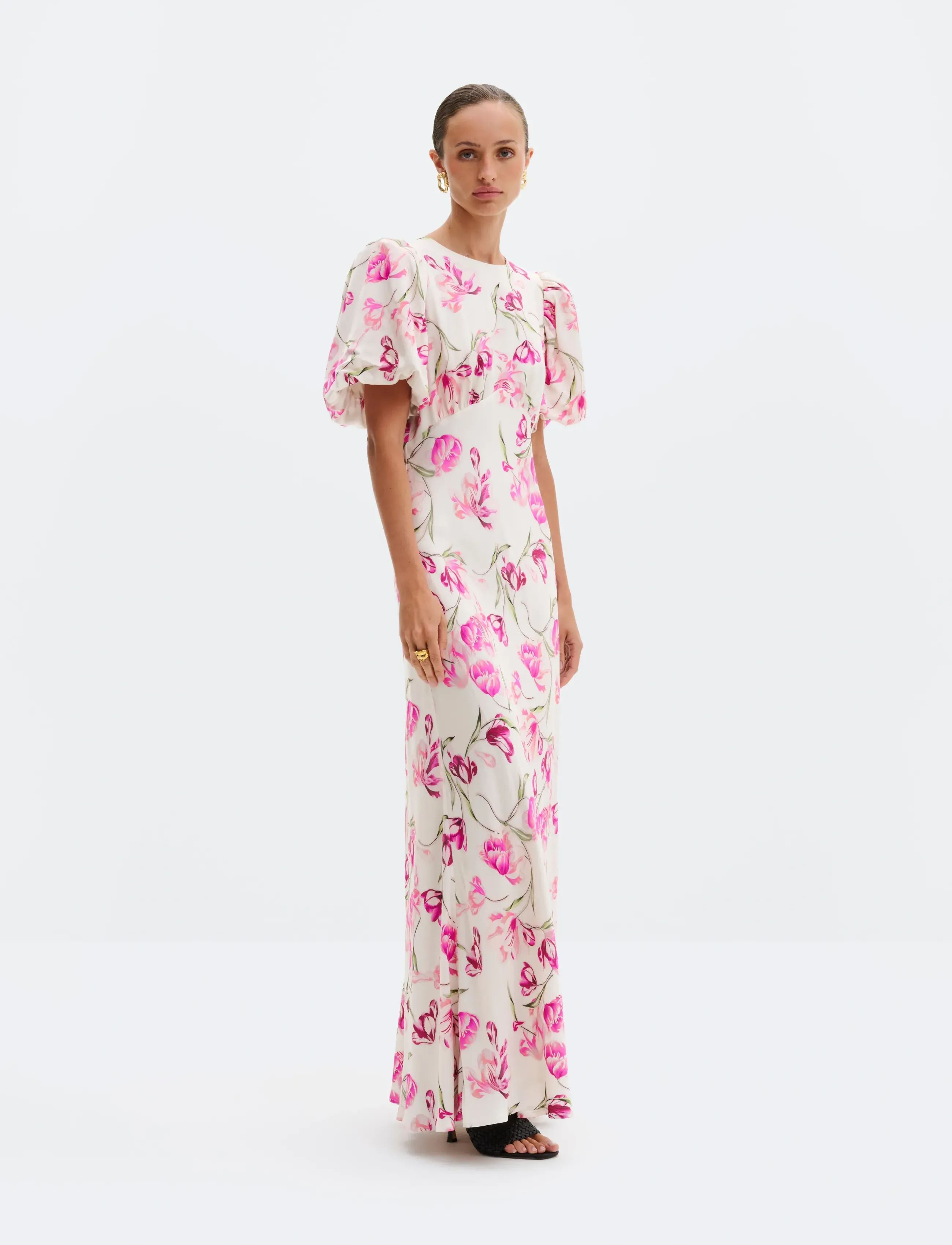 Malina Freja pouf sleeve maxi dress -  - undefined / undefined