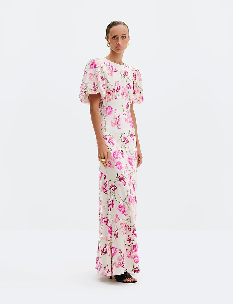 Malina - Freja pouf sleeve maxi dress - maxi dresses - tulip pink - 0