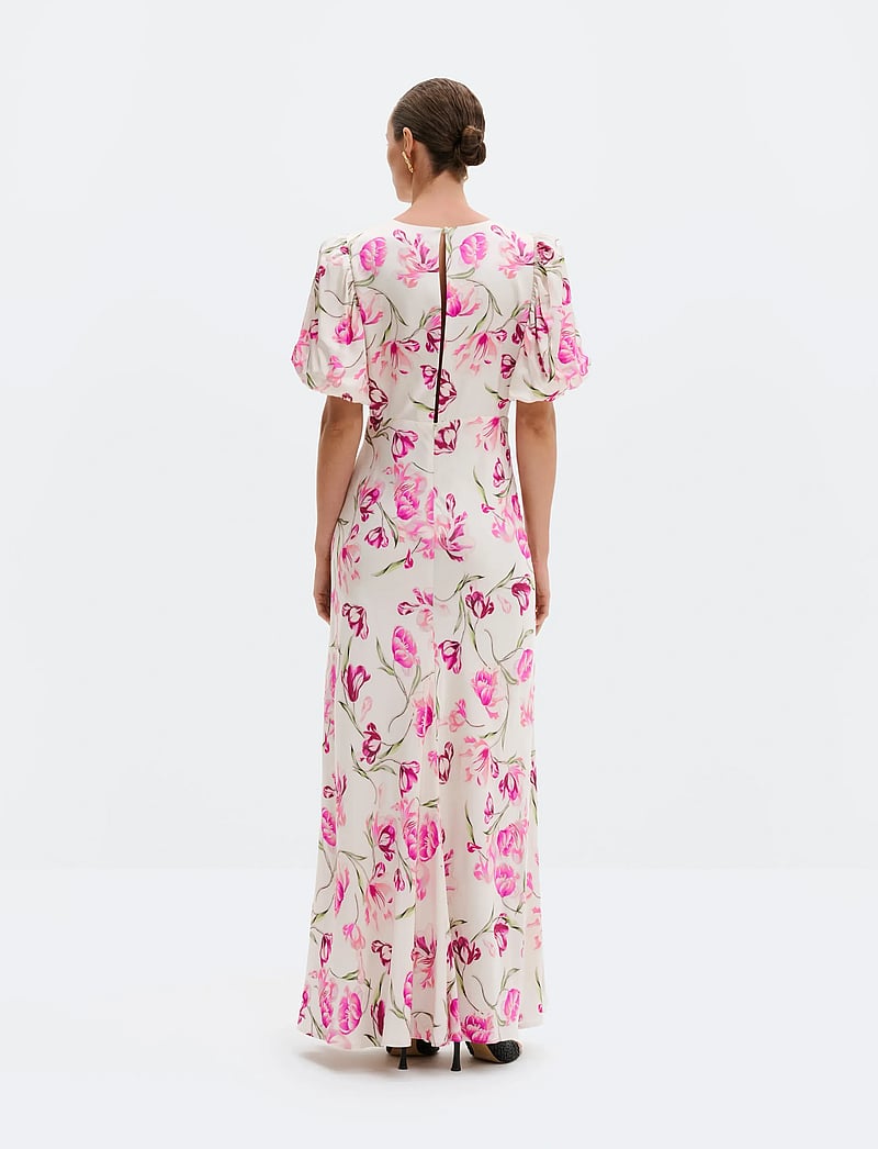 Malina - Freja pouf sleeve maxi dress - maxi dresses - tulip pink - 2