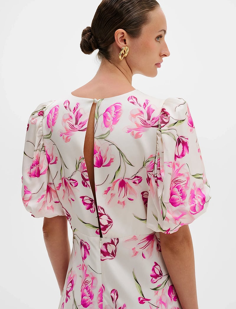 Malina - Freja pouf sleeve maxi dress - maxi dresses - tulip pink - 3