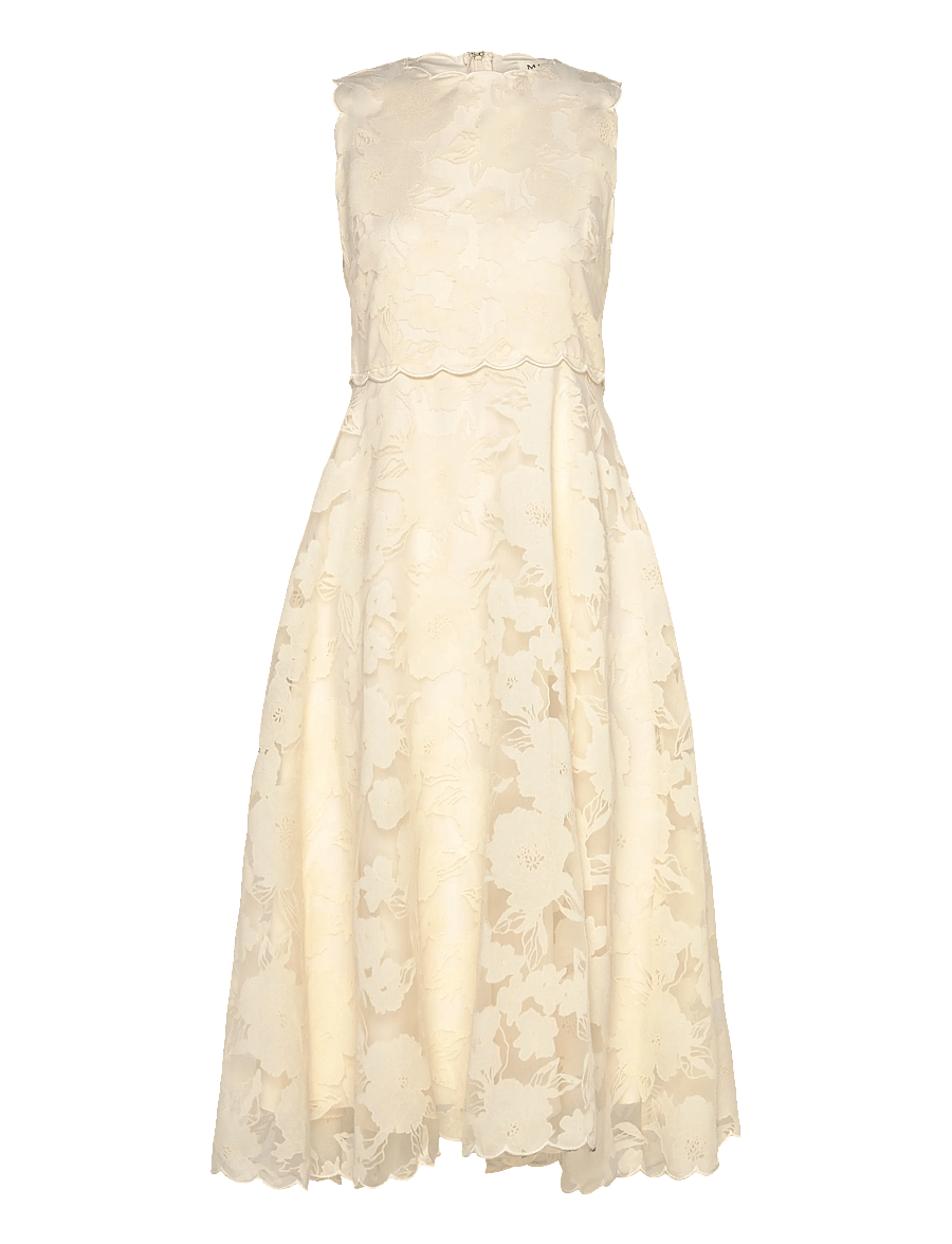 Malina - Elin Round Neck Lace Midi Dress - cocktailkleider - vanilla - 1