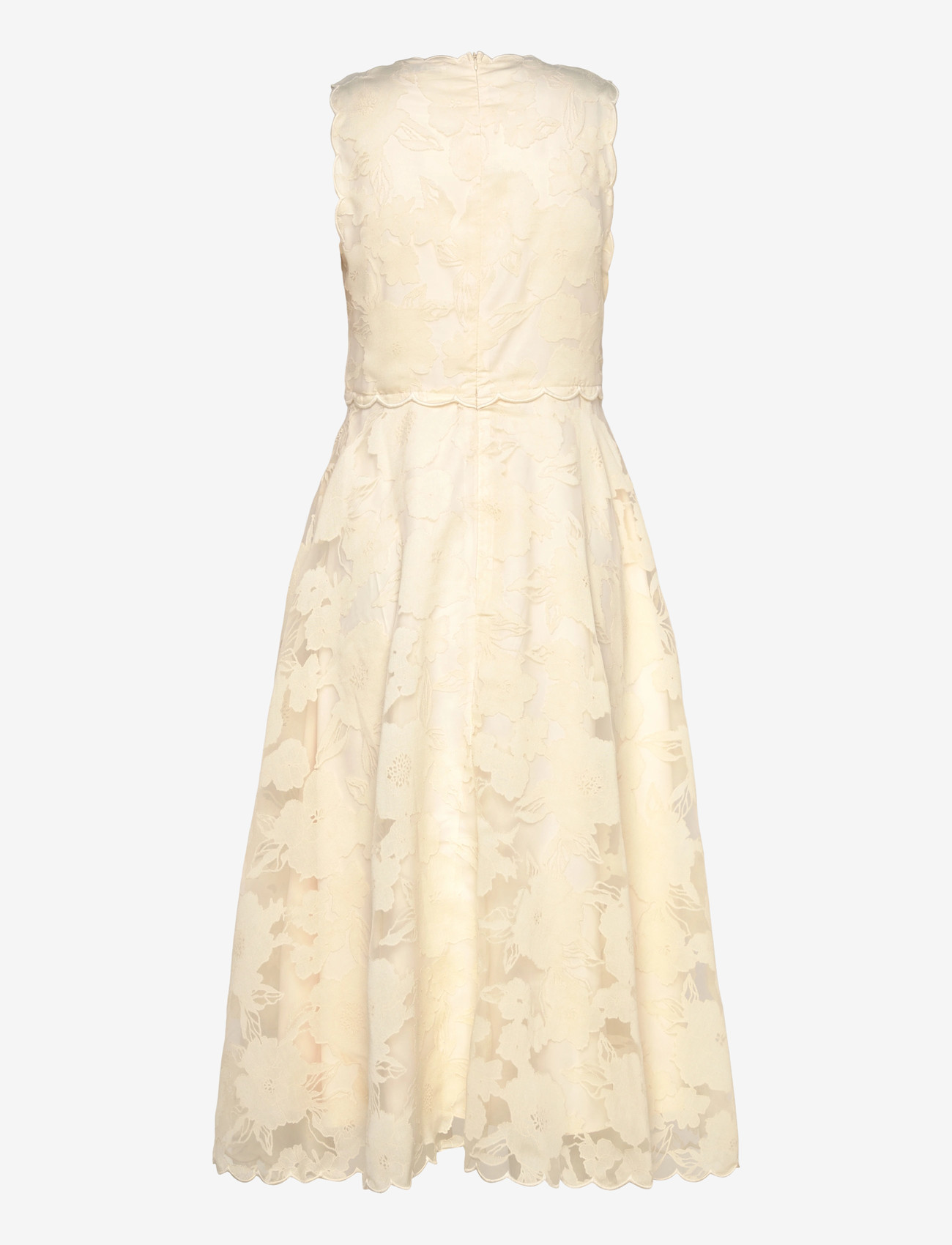 Malina - Elin Round Neck Lace Midi Dress - cocktailkjoler - vanilla - 2