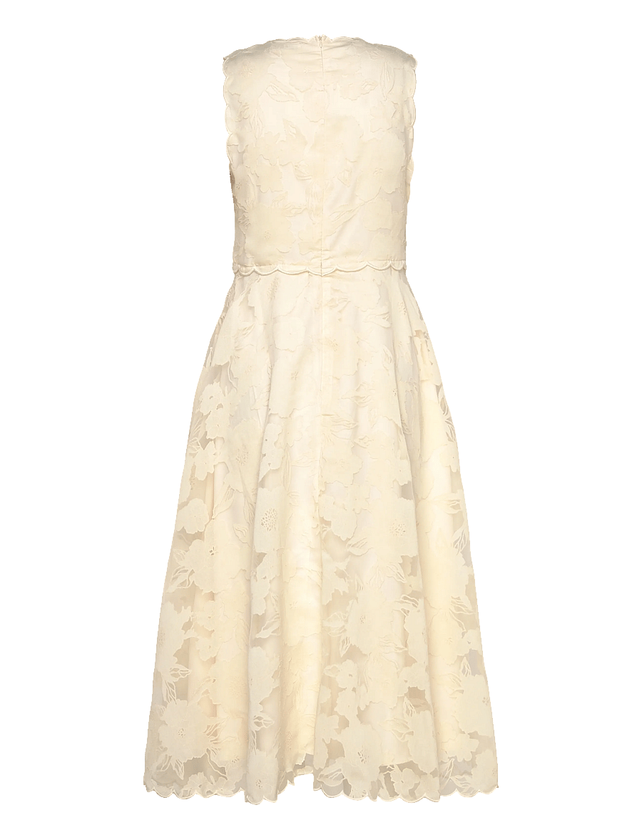 Malina - Elin Round Neck Lace Midi Dress - cocktailkleider - vanilla - 2