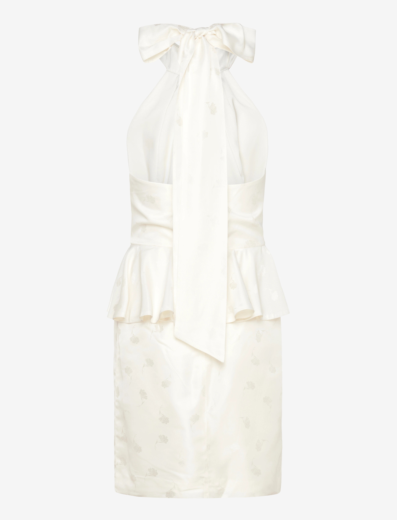 Malina - Katy Jacquard Ruffled Halterneck Mini Dress - Õhtukleidid - vanilla - 2