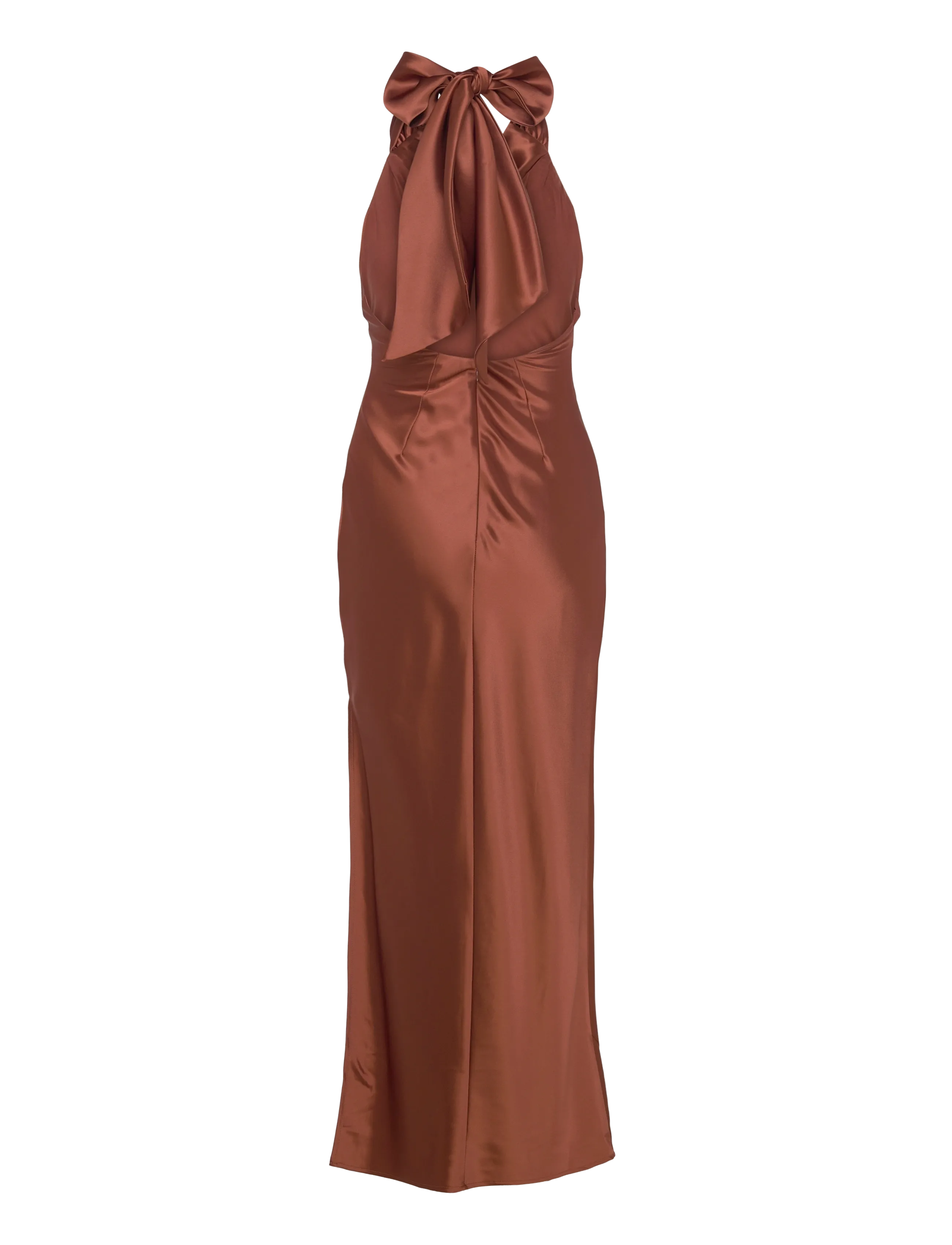 Malina - Tessie Open Back Halterneck Maxi Dress - abendkleider - rust - 2