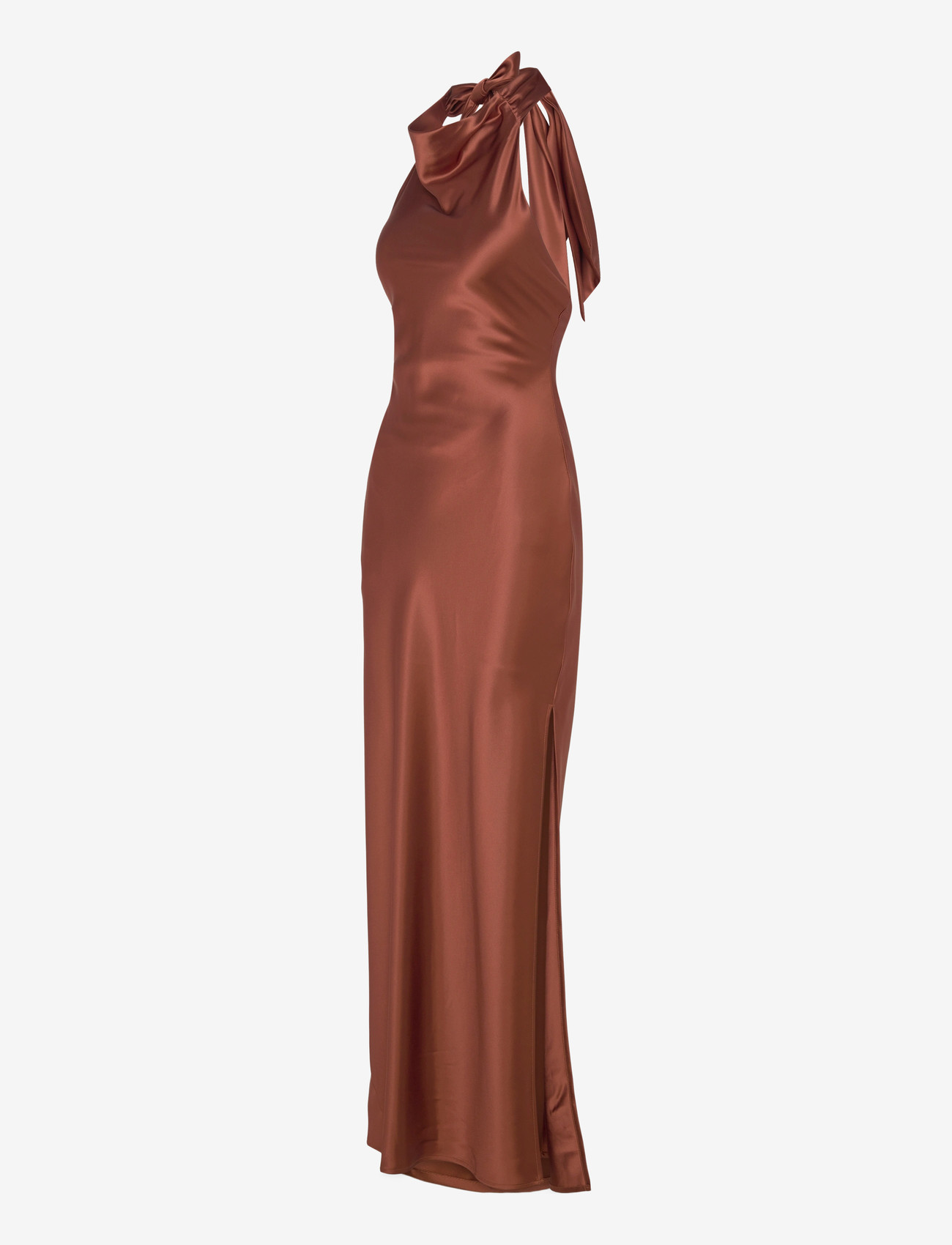 Malina - Tessie Open Back Halterneck Maxi Dress - sukienki wieczorowe - rust - 3