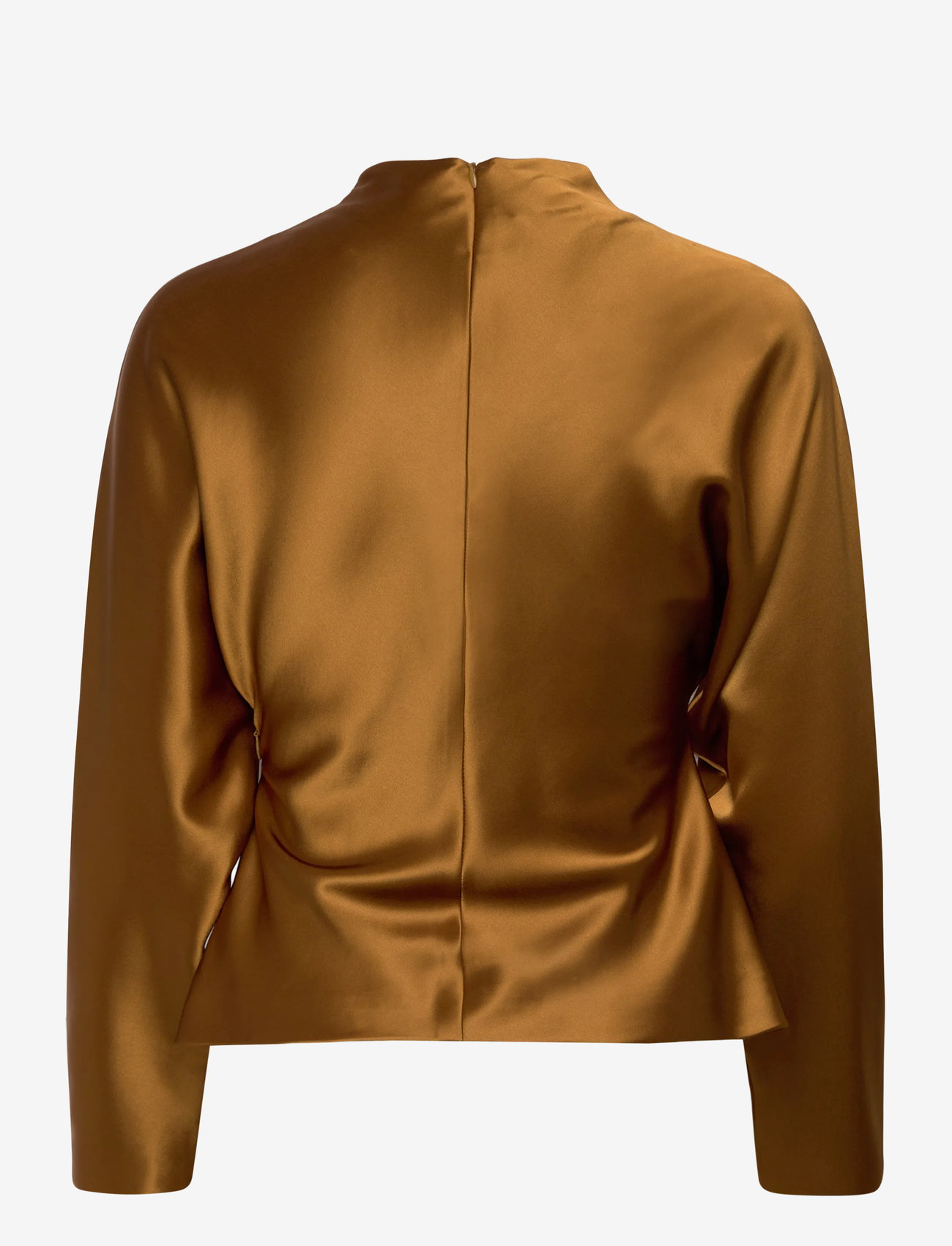 Malina - Zora Barrel Sleeve Satin Blouse - pikkade varrukatega pluusid - amber - 2