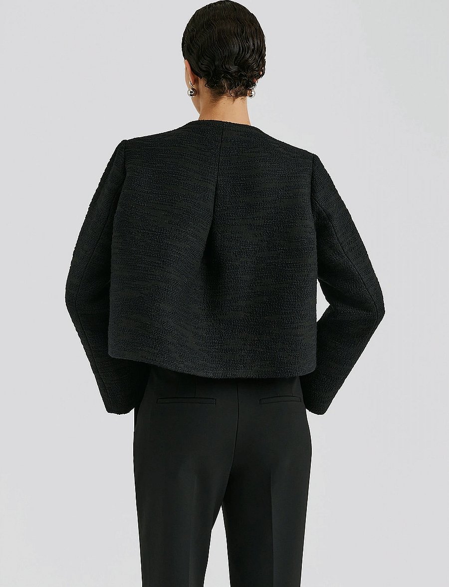 Malina - Ruthie Cropped Boucle Blazer - boucles - black - 2