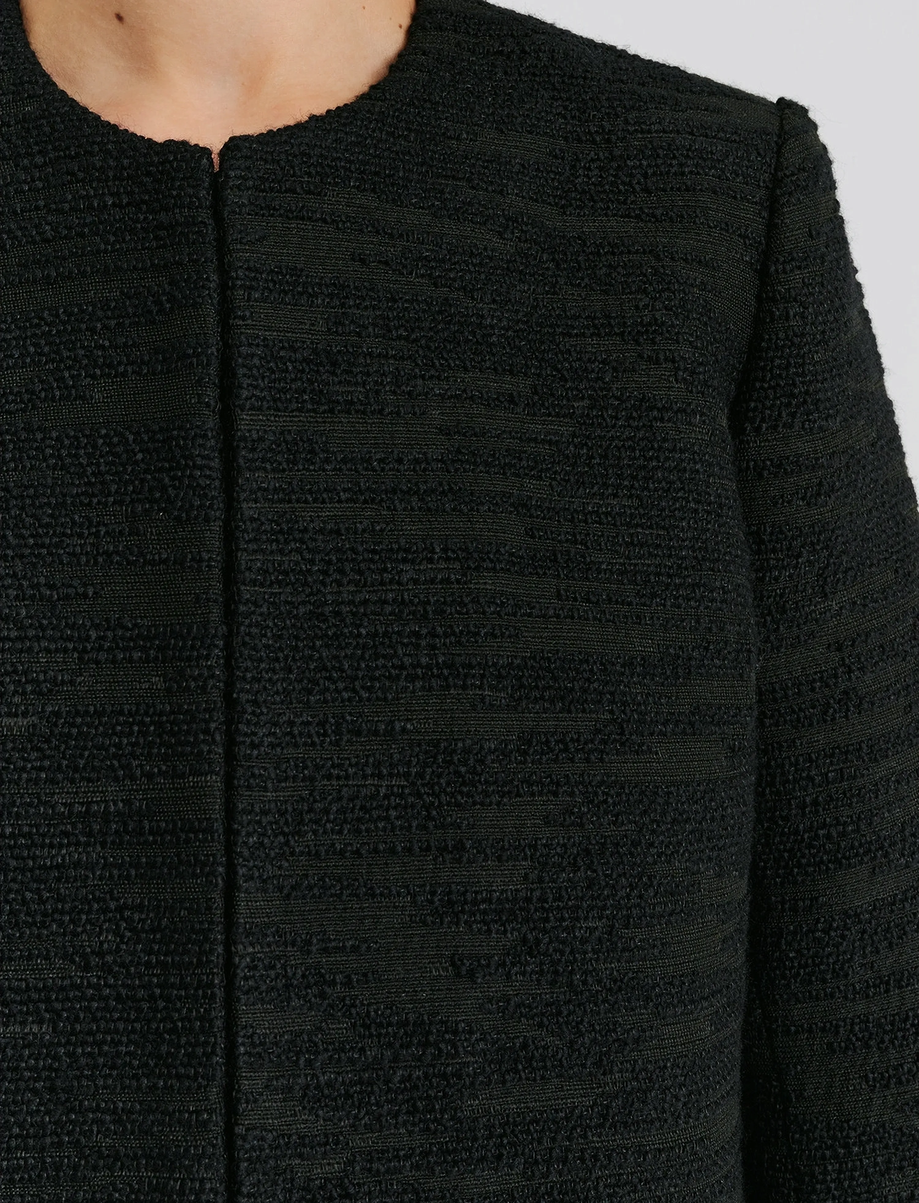 Malina - Ruthie Cropped Boucle Blazer - bouclés - black - 3