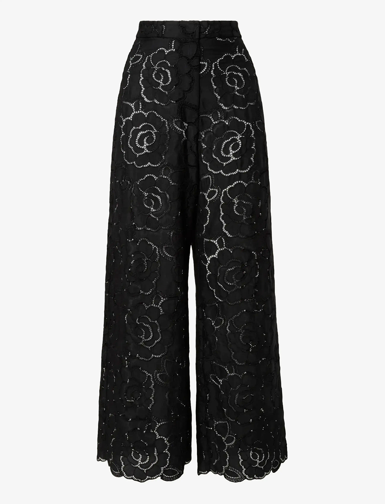 Malina - Stacey Wide Lace Pants - hosen mit weitem bein - black - 1