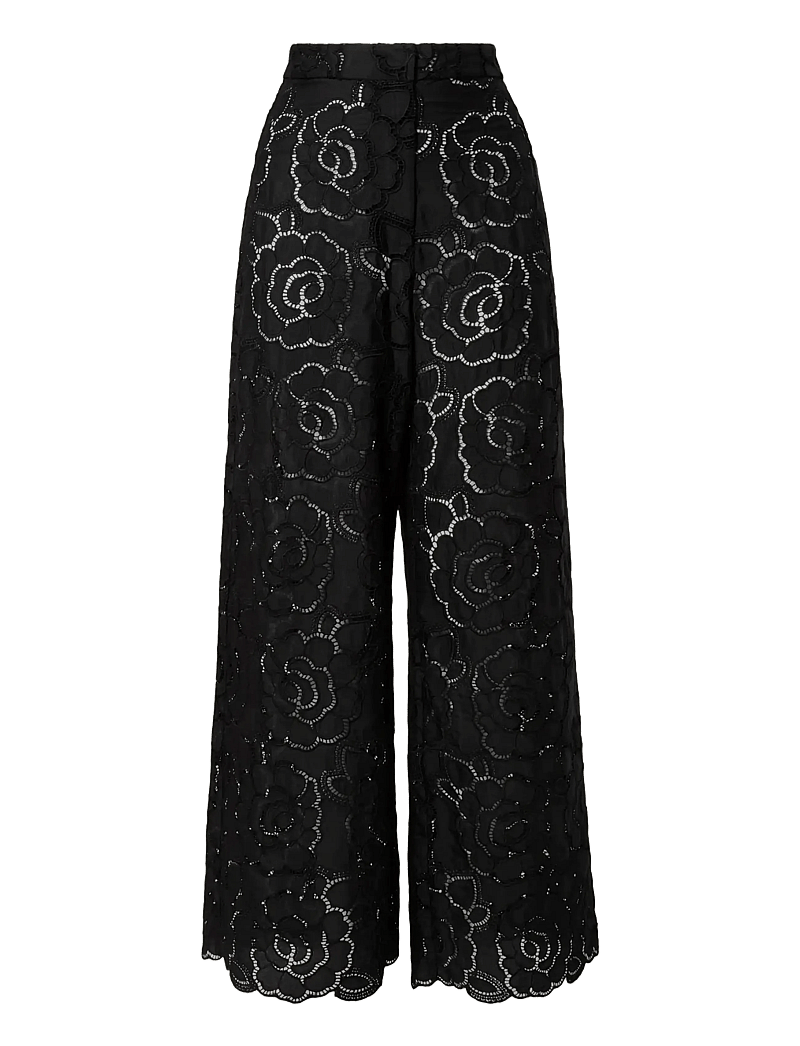 Malina - Stacey Wide Lace Pants - hosen mit weitem bein - black - 1