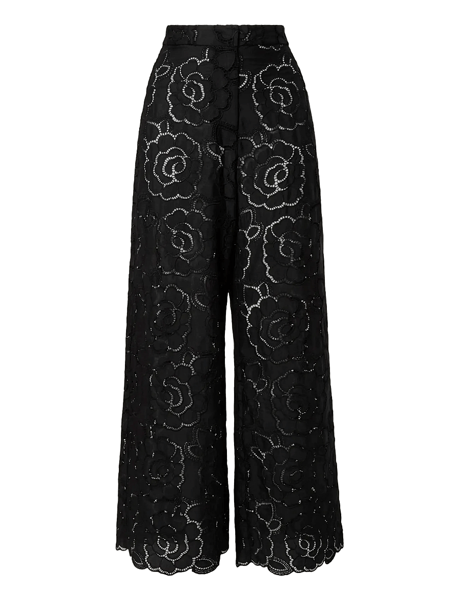 Malina - Stacey Wide Lace Pants - konfirmation - black - 1