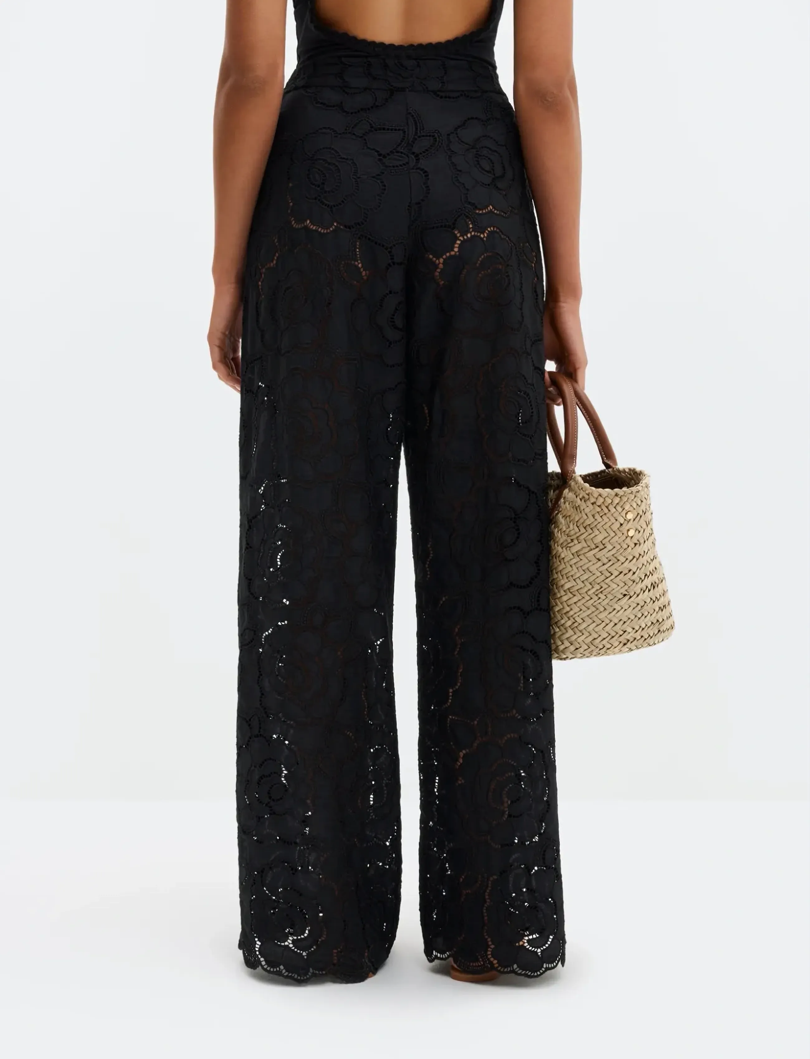 Malina - Stacey Wide Lace Pants - confirmation - black - 2