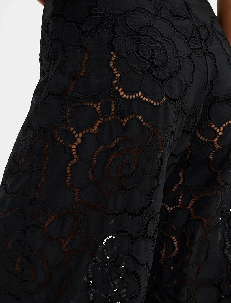 Malina - Stacey Wide Lace Pants - hosen mit weitem bein - black - 3