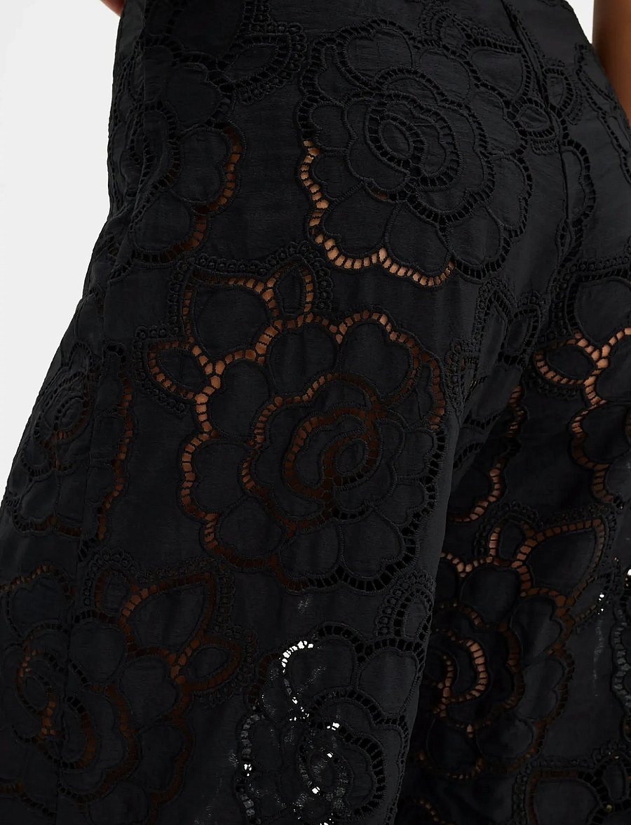Malina - Stacey Wide Lace Pants - konfirmation - black - 3