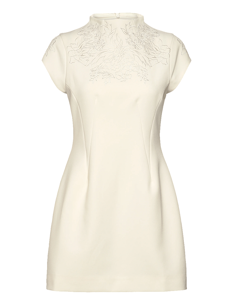 Malina - Bethanny Embroidered Fitted Mini Dress - konfirmatsioon - vanilla - 1