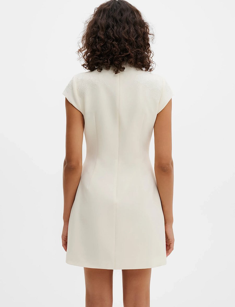 Malina - Bethanny Embroidered Fitted Mini Dress - konfirmatsioon - vanilla - 4