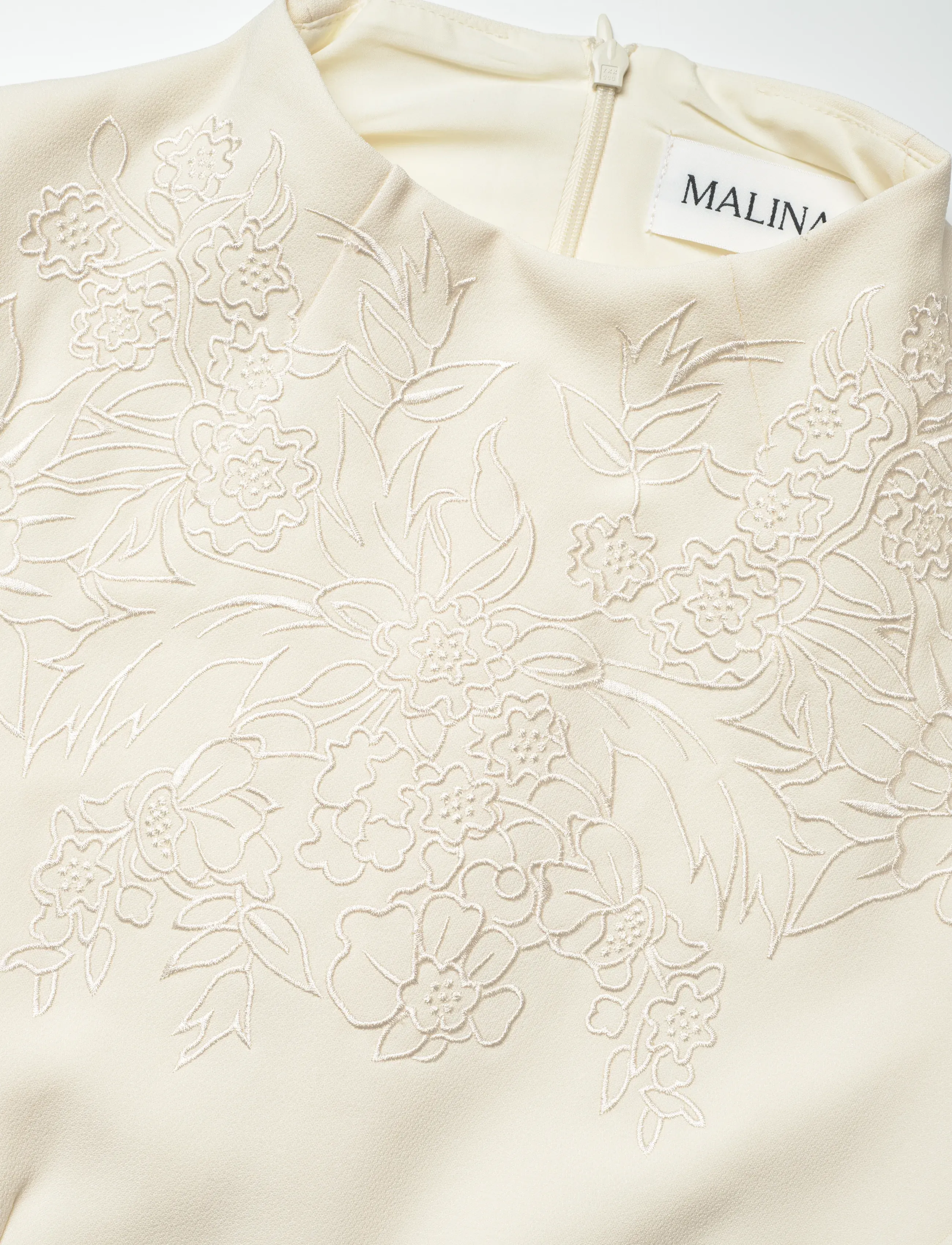 Malina - Bethanny Embroidered Fitted Mini Dress - konfirmatsioon - vanilla - 5