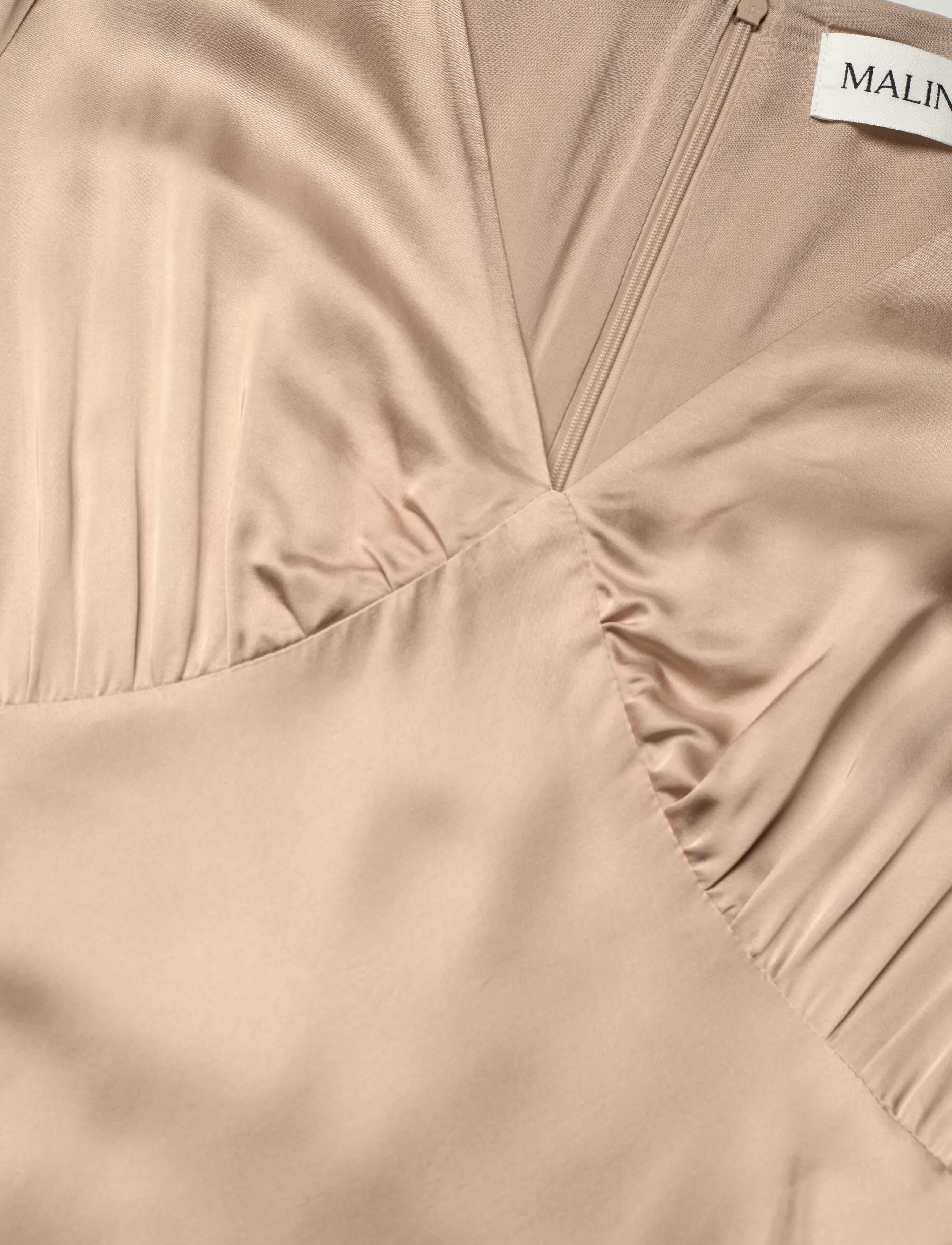 Malina - Carolina Flared Sleeve Satin Maxi Dress - aftonklänningar - champagne - 5