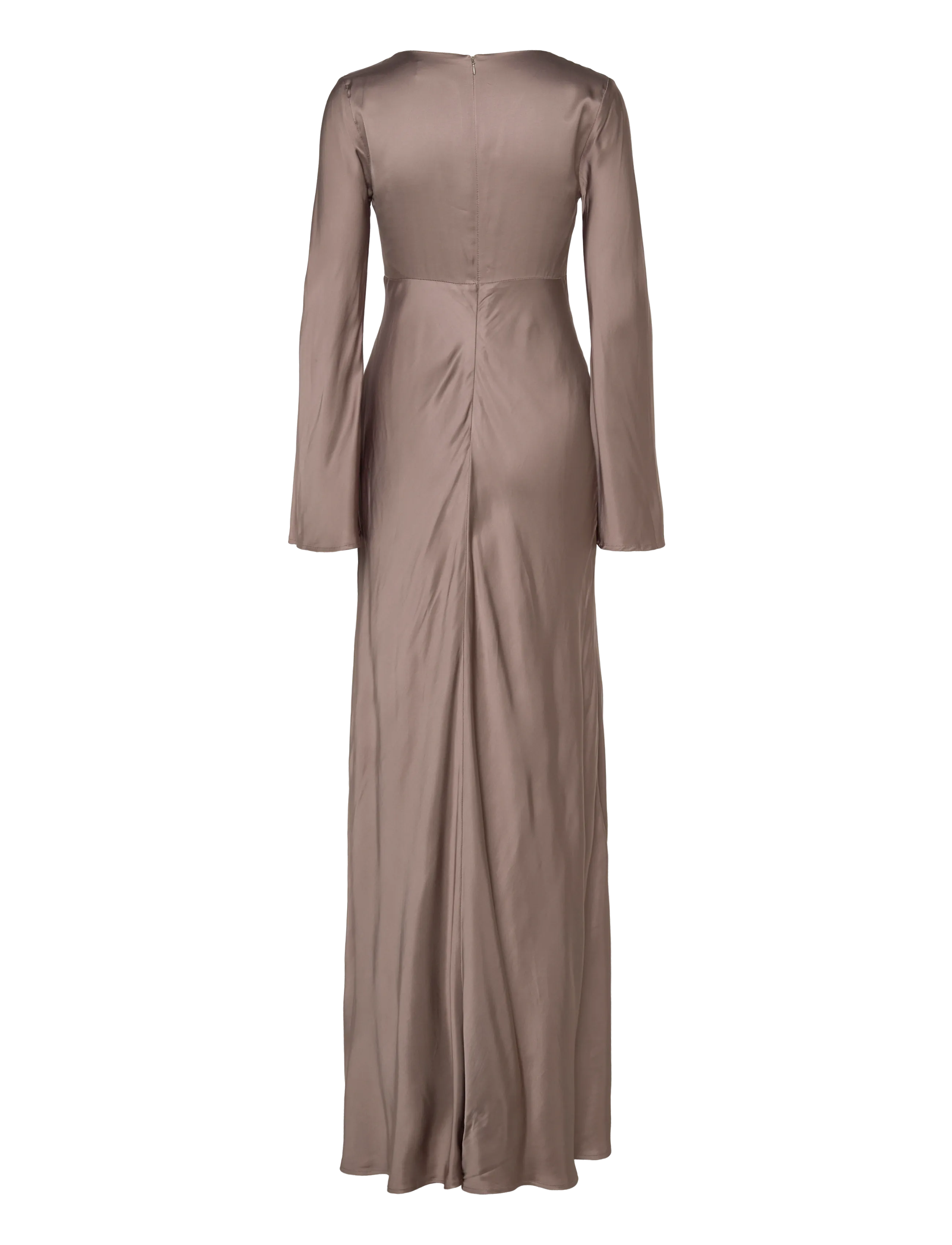 Malina - Carolina Flared Sleeve Satin Maxi Dress - aftenkjoler - graphite - 2