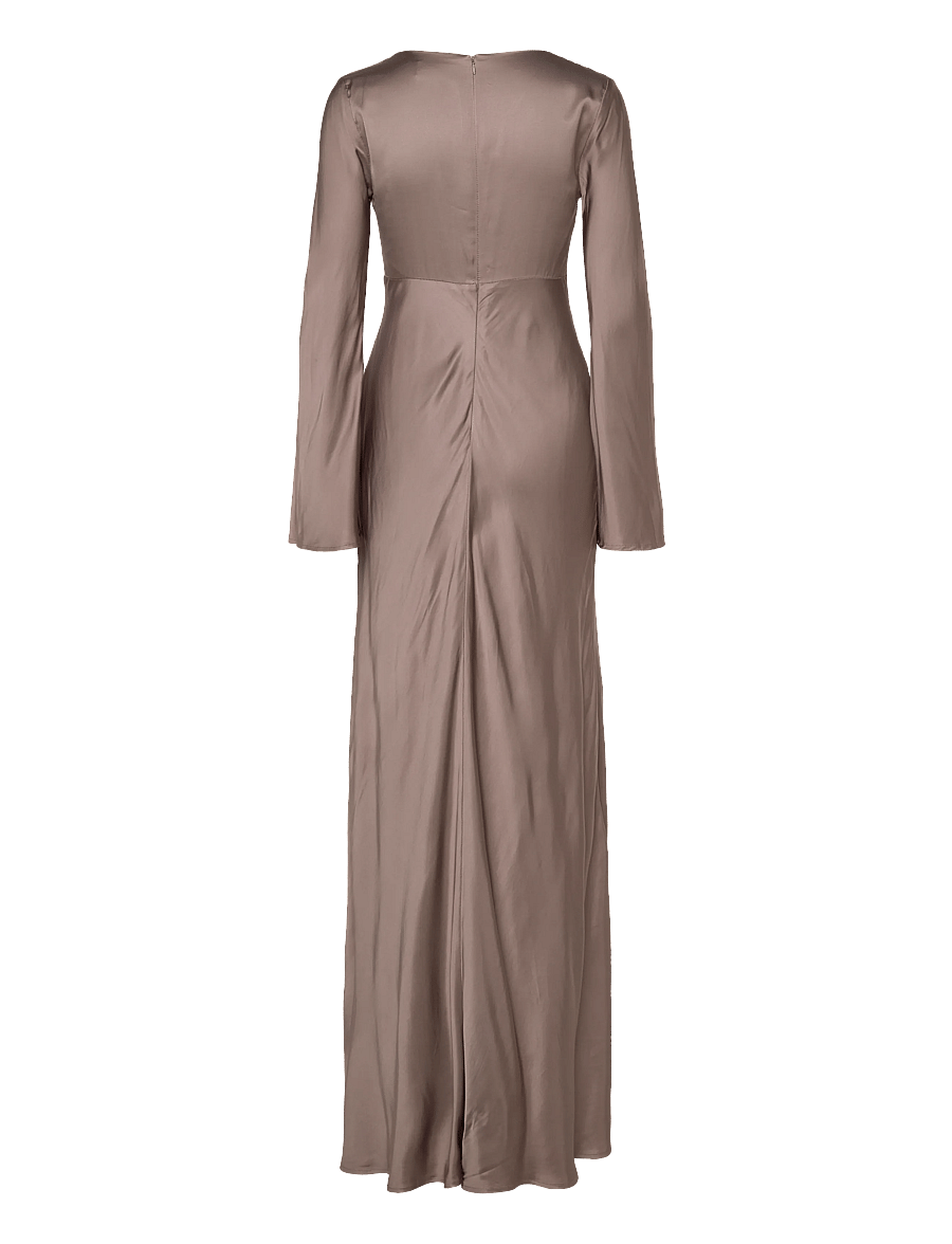 Malina - Carolina Flared Sleeve Satin Maxi Dress - aftenkjoler - graphite - 2