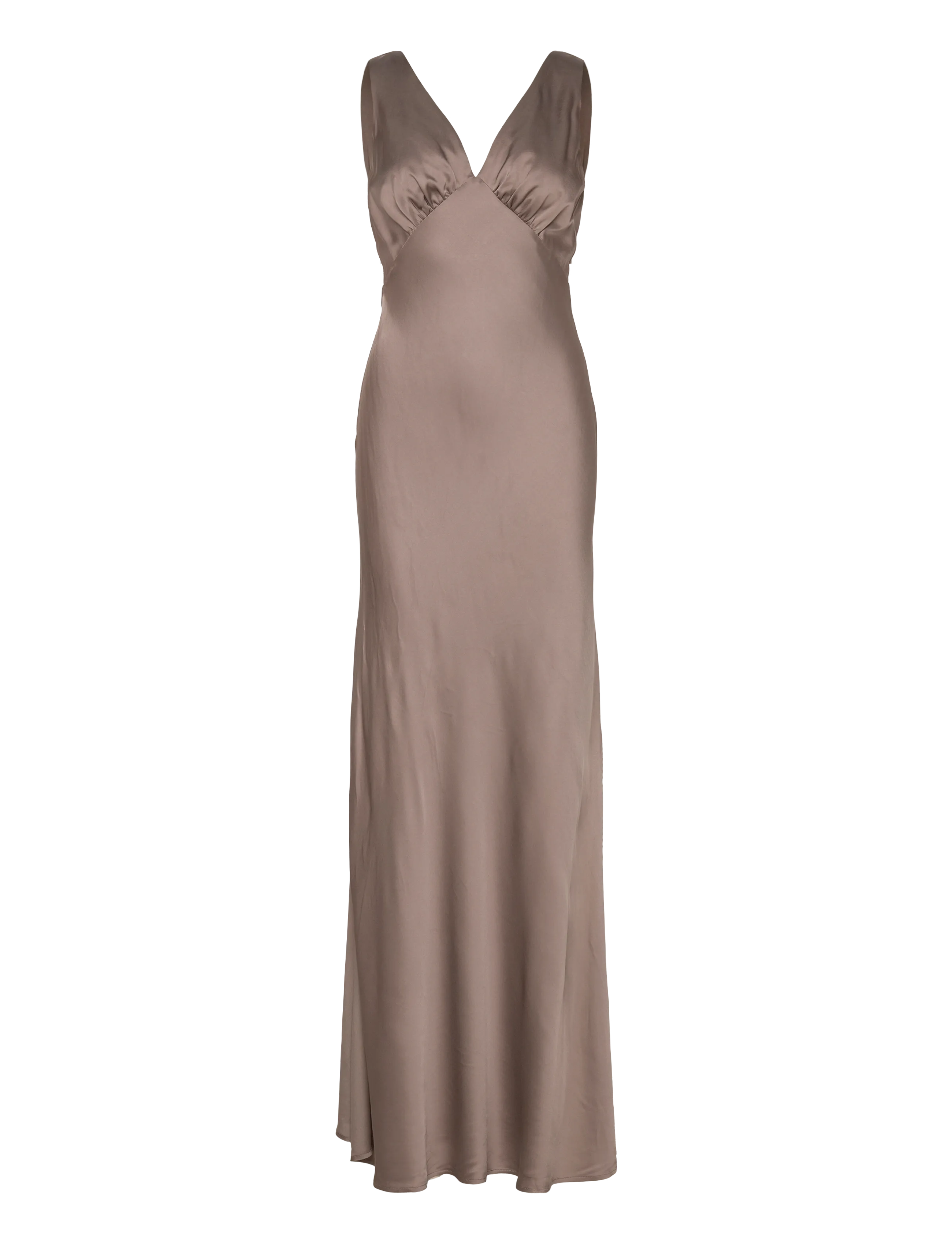 Malina Thelma Open Back Satin Maxi Dress - Clothing - GRAPHITE / grey