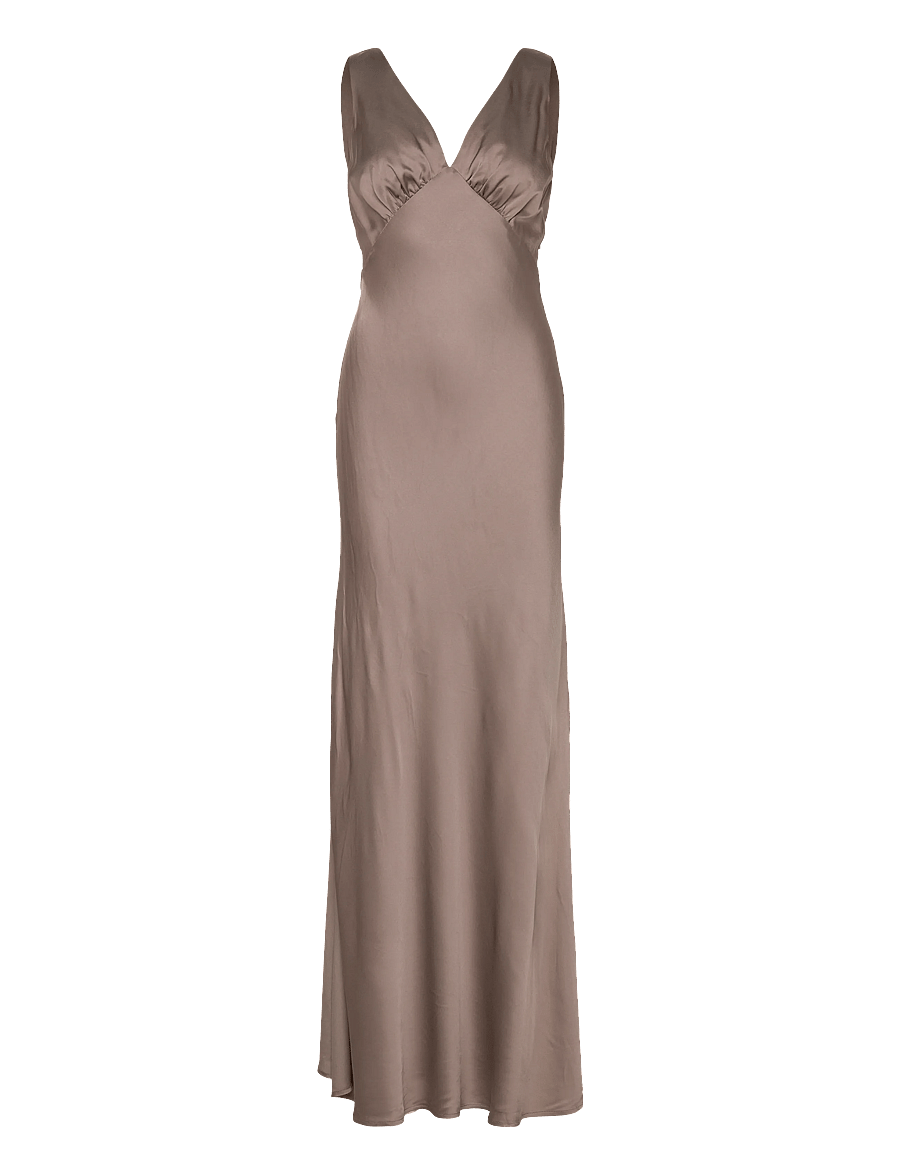 Malina - Thelma Open Back Satin Maxi Dress - maxi dresses - graphite - 1