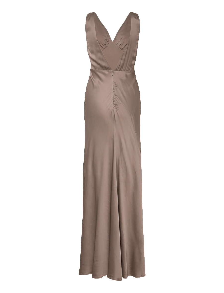 Malina - Thelma Open Back Satin Maxi Dress - maxi dresses - graphite - 2