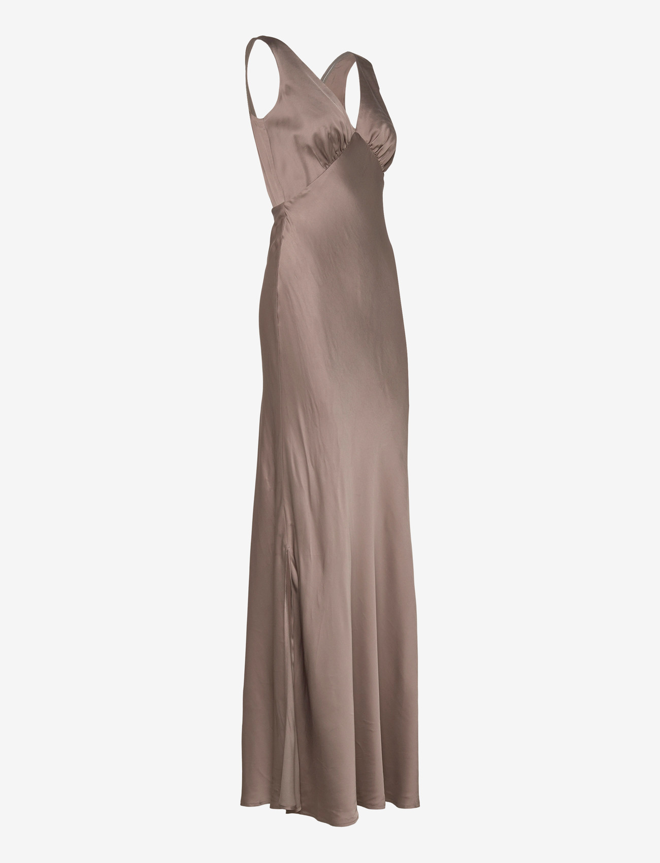 Malina - Thelma Open Back Satin Maxi Dress - maxi dresses - graphite - 3