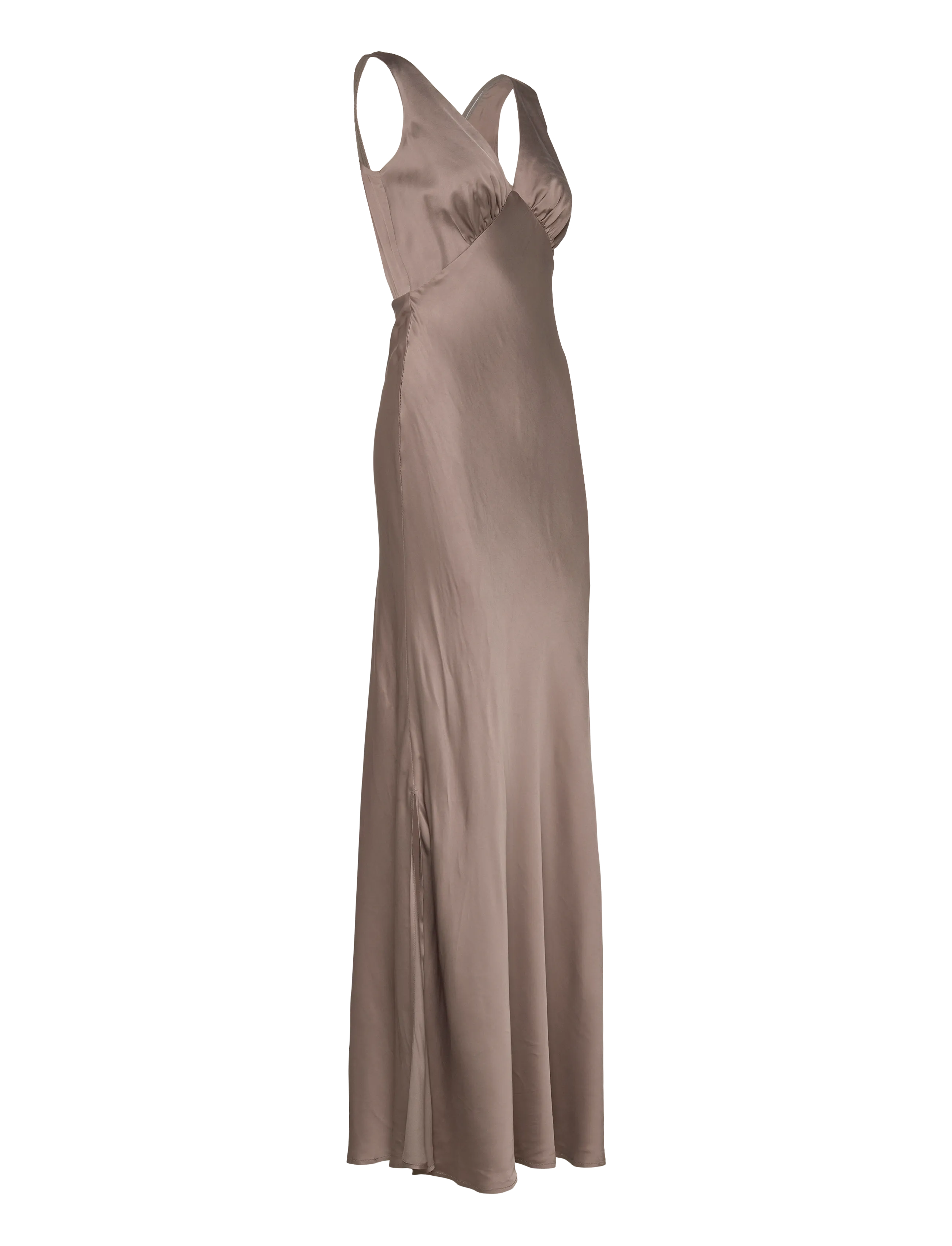 Malina - Thelma Open Back Satin Maxi Dress - maxi dresses - graphite - 3