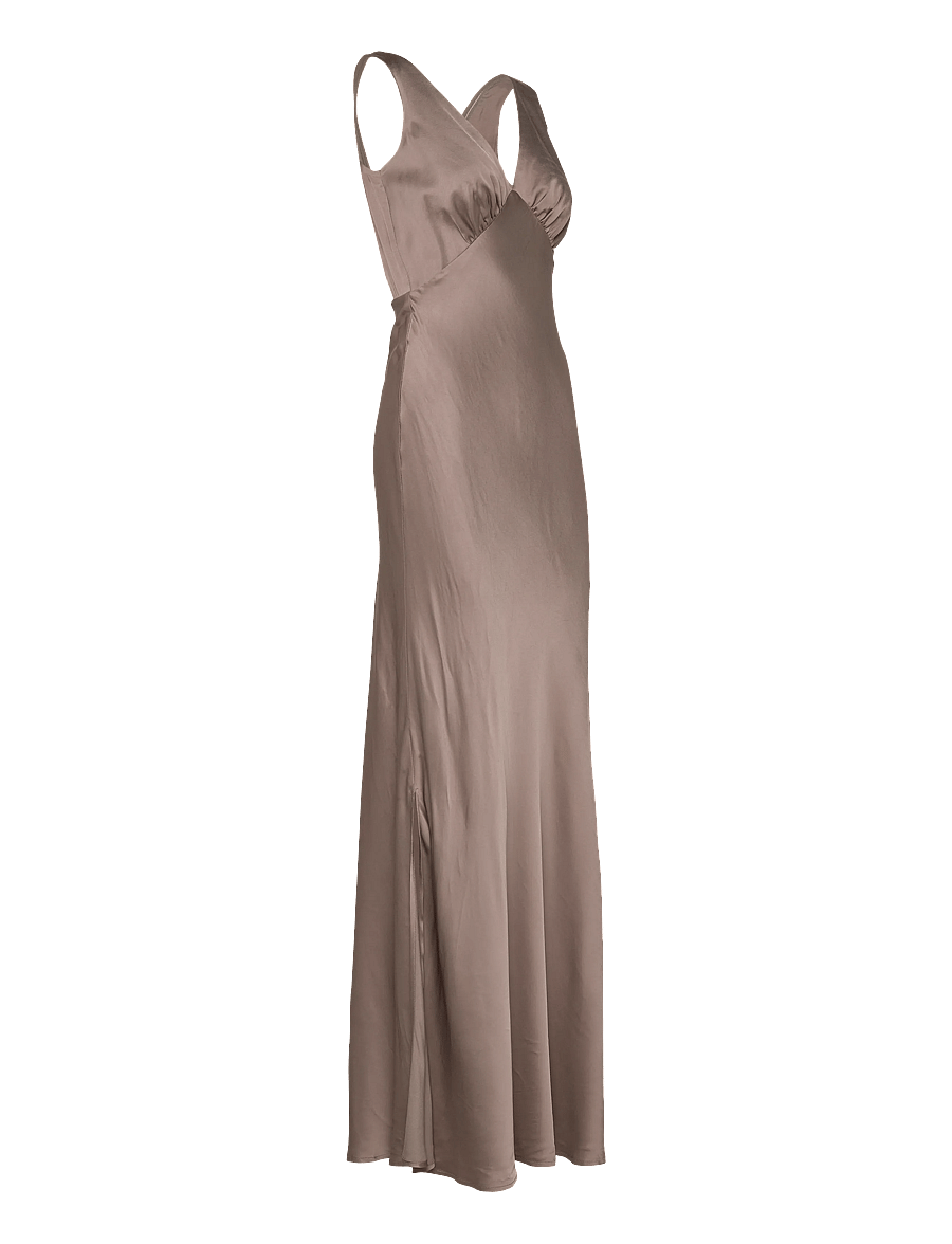 Malina - Thelma Open Back Satin Maxi Dress - maxi dresses - graphite - 3