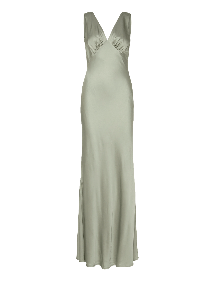 Malina - Thelma Open Back Satin Maxi Dress - robes longues - sage - 1