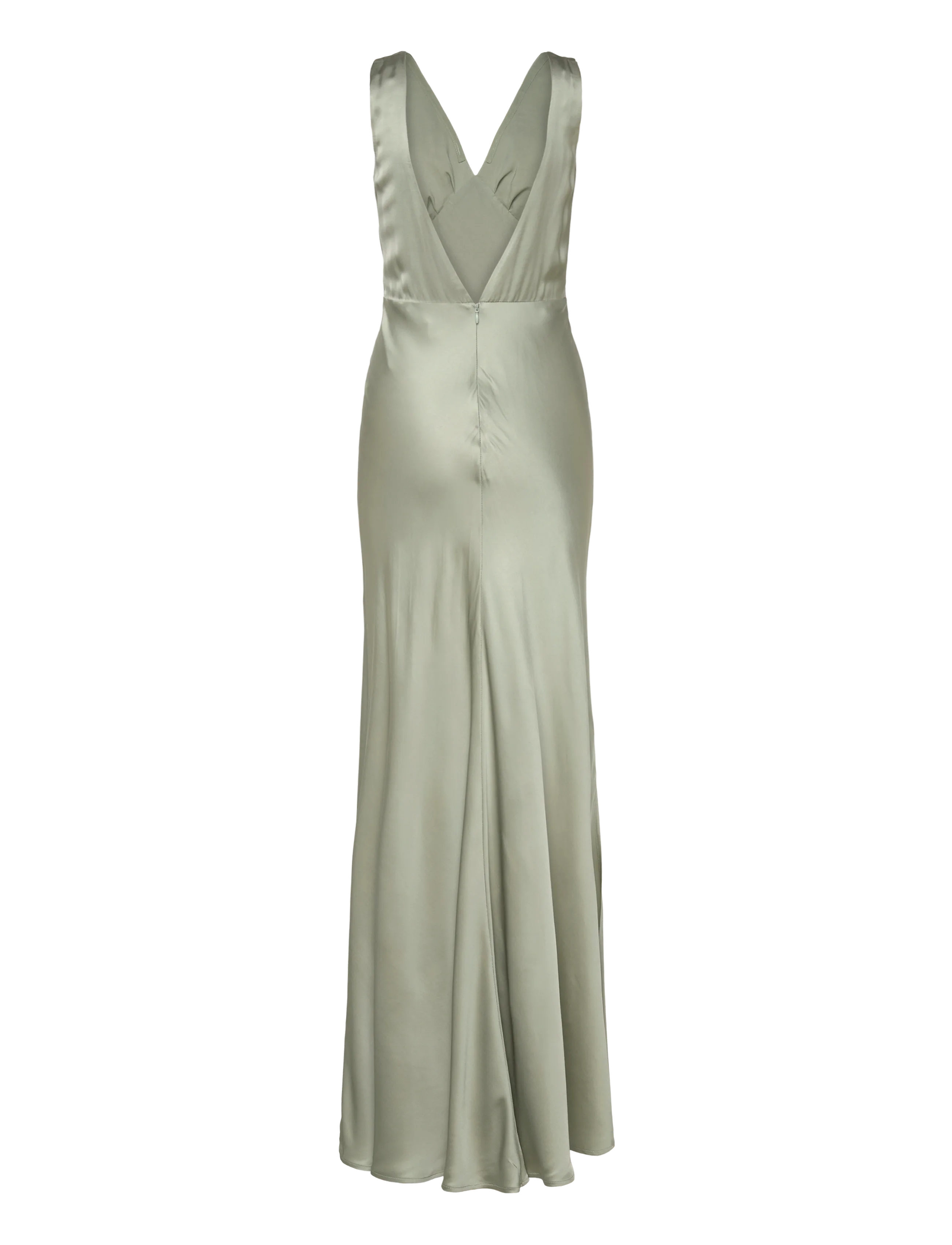 Malina - Thelma Open Back Satin Maxi Dress - maxikjoler - sage - 2