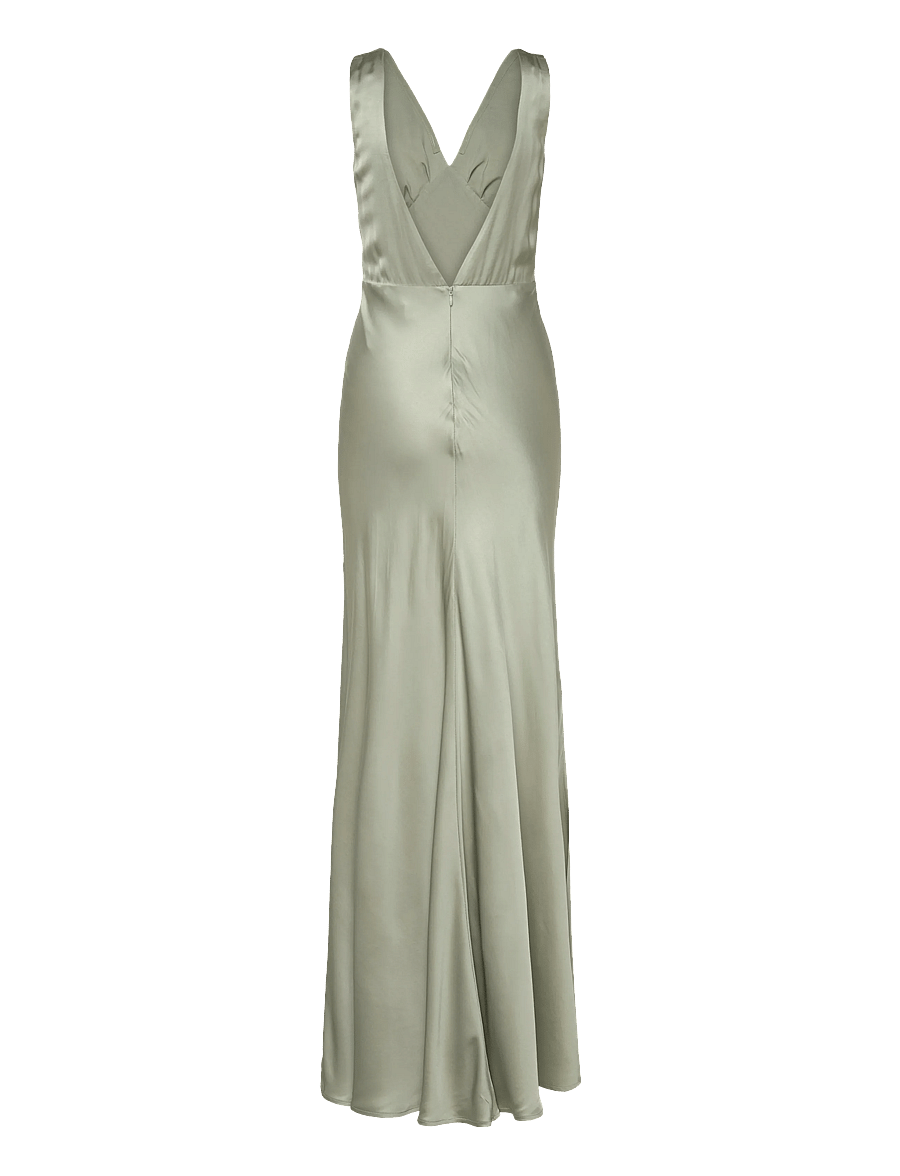 Malina - Thelma Open Back Satin Maxi Dress - robes longues - sage - 2