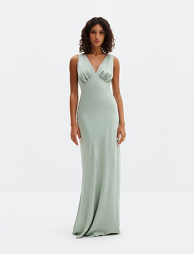 Malina Thelma Open Back Satin Maxi Dress - - undefined / undefined