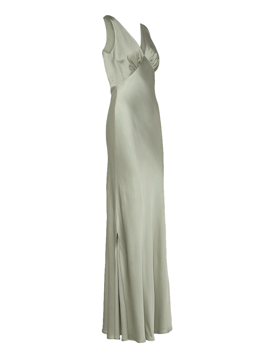 Malina - Thelma Open Back Satin Maxi Dress - robes longues - sage - 3
