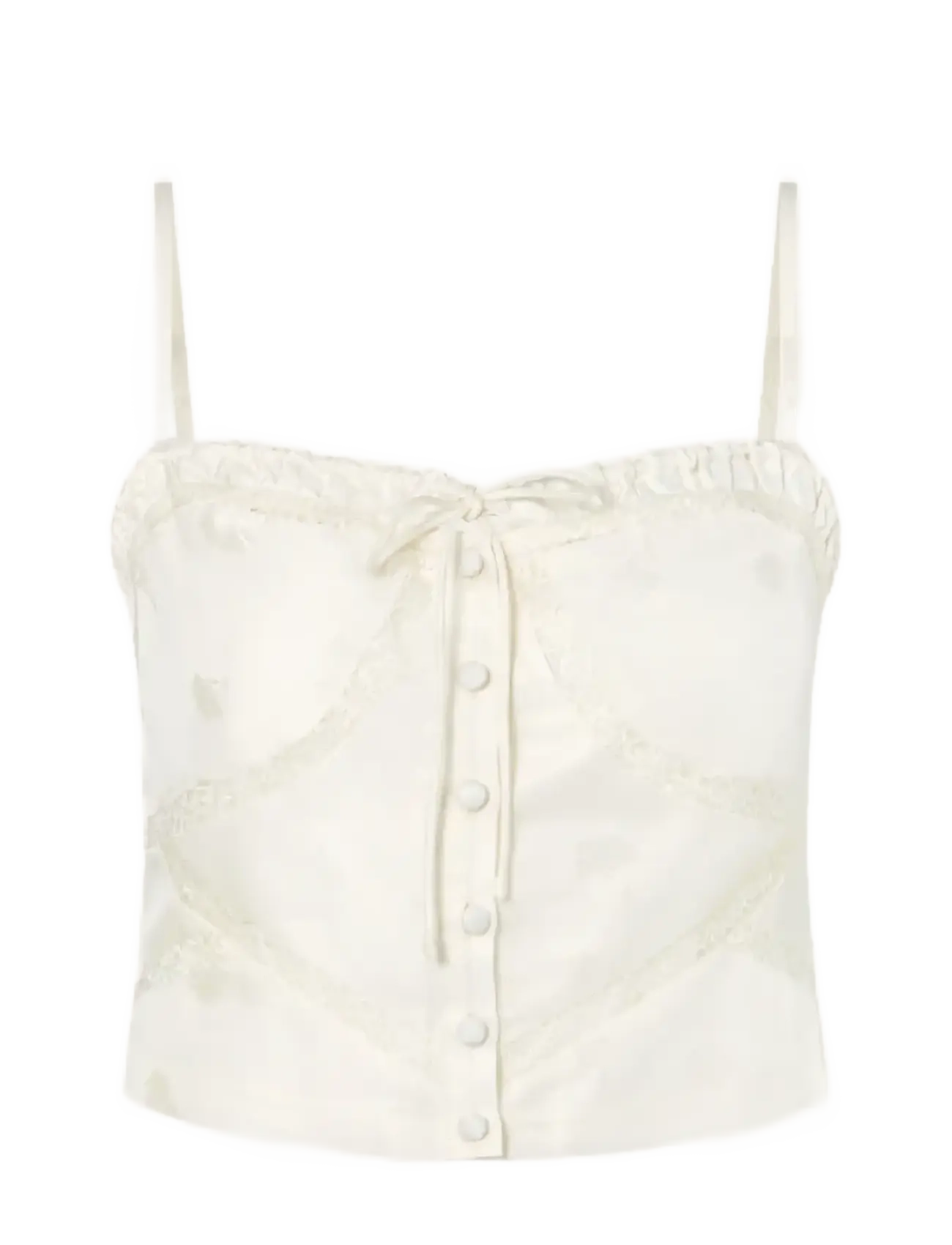 MALINA Milla Strickjacke Trimmed Jacquard Oberteil Cream - 36 - Damen