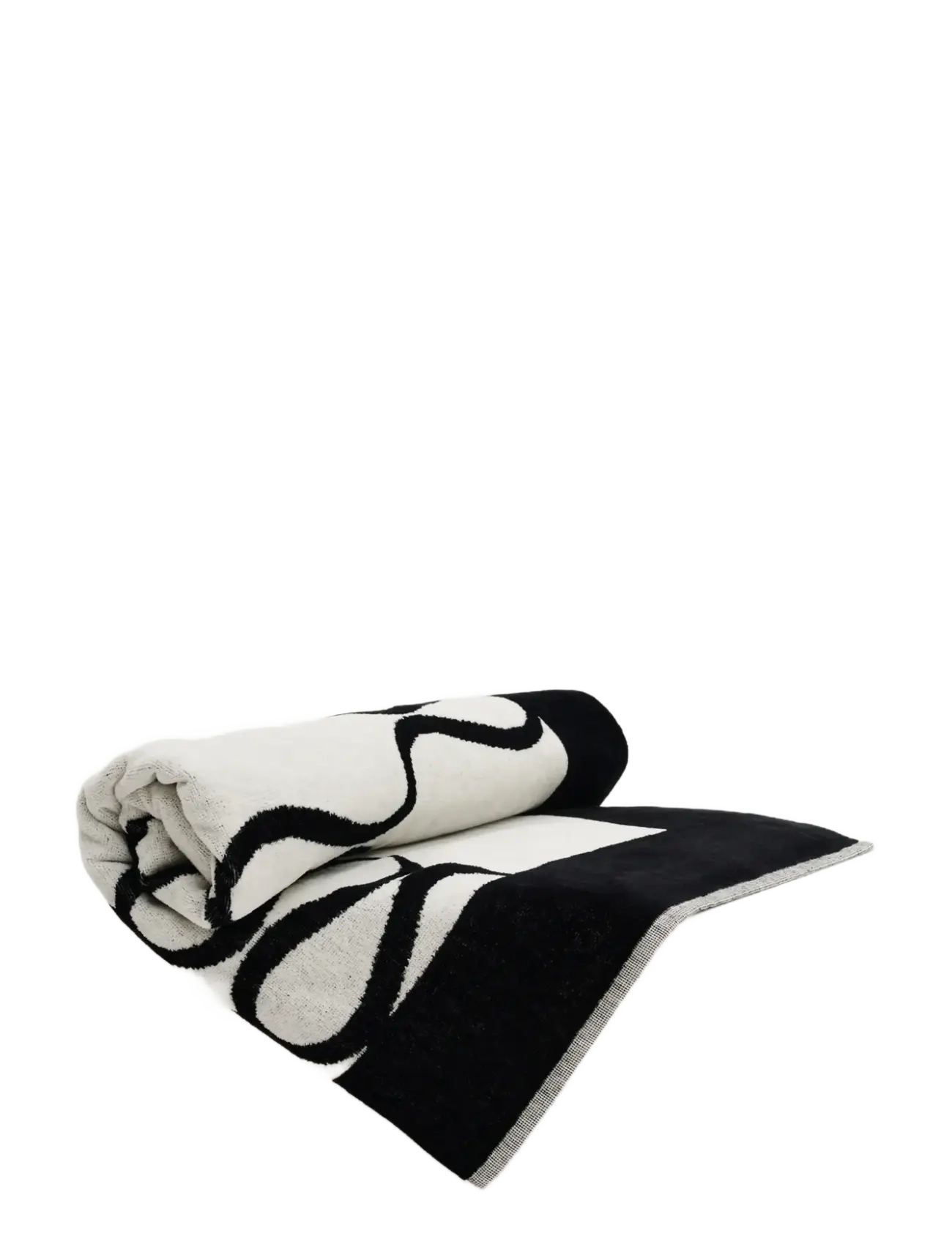 Malina - Monogram Jacquard Beach Towel - saunalinad - black - 3