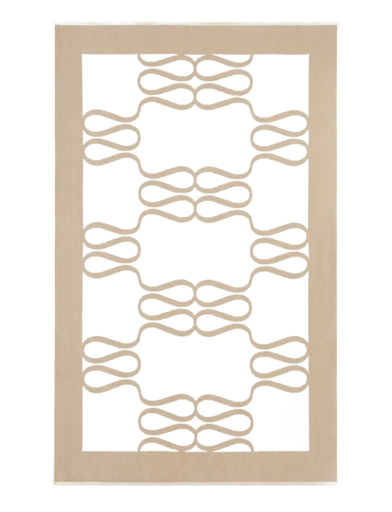 Malina - Monogram Jacquard Beach Towel - bath towels - light taupe - 0