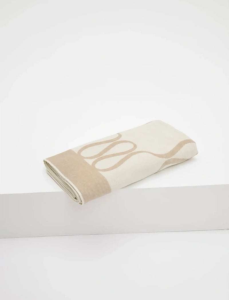 Malina - Monogram Jacquard Beach Towel - bath towels - light taupe - 3
