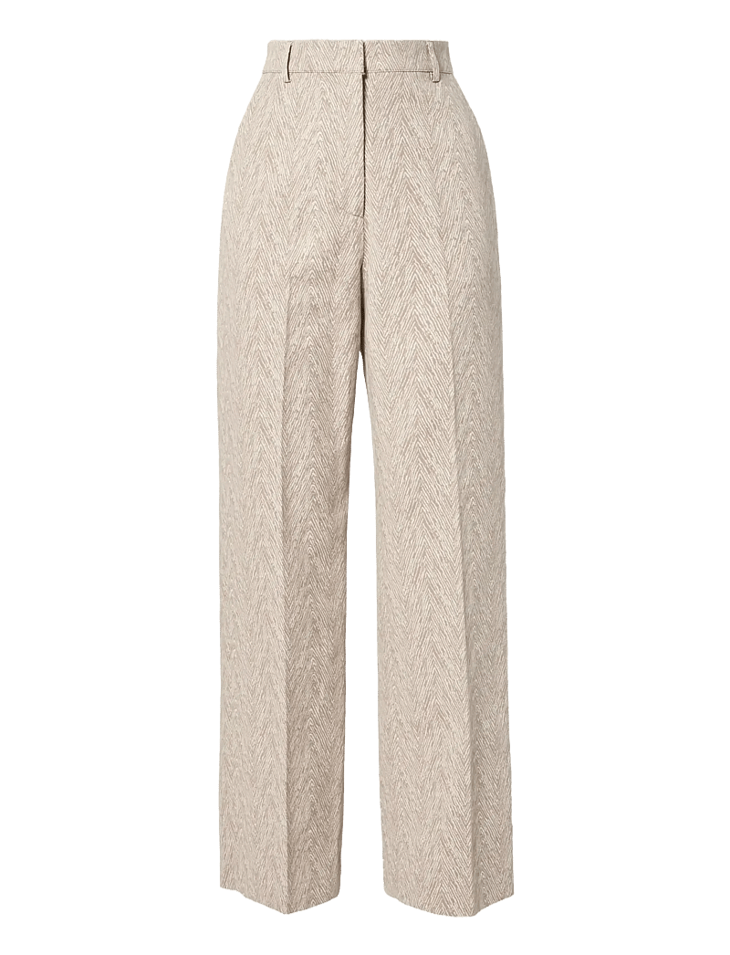 Malina - Nour Straight Jacquard Pants - pantalons droits - fishbone taupe - 1