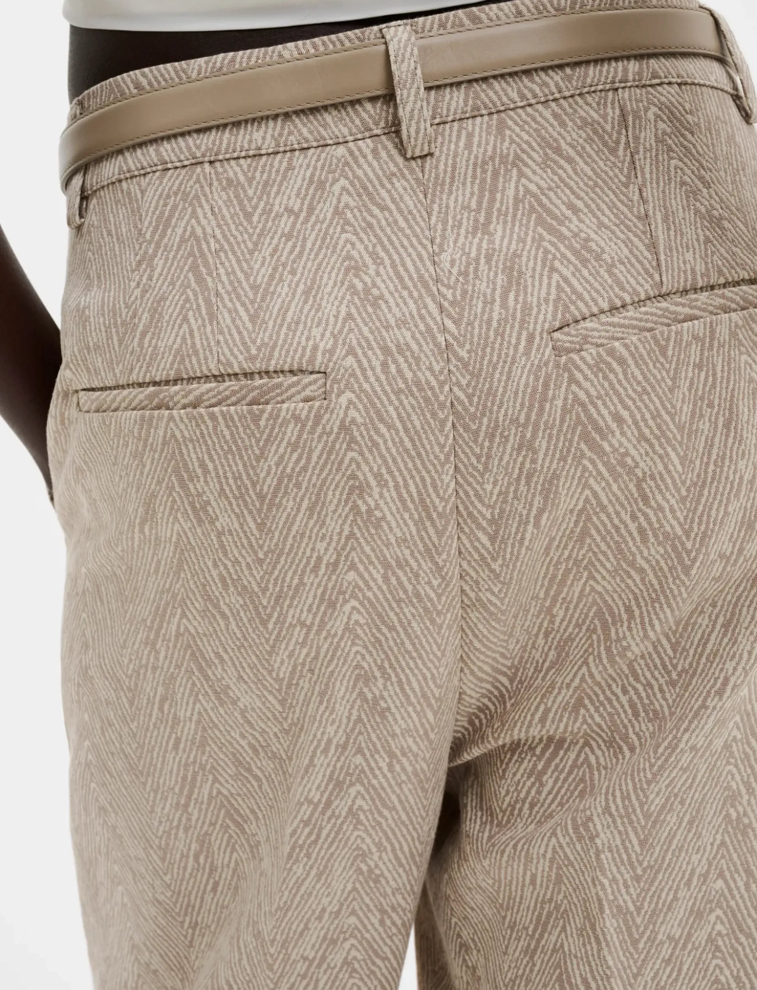 Malina - Nour Straight Jacquard Pants - bukser med lige ben - fishbone taupe - 3