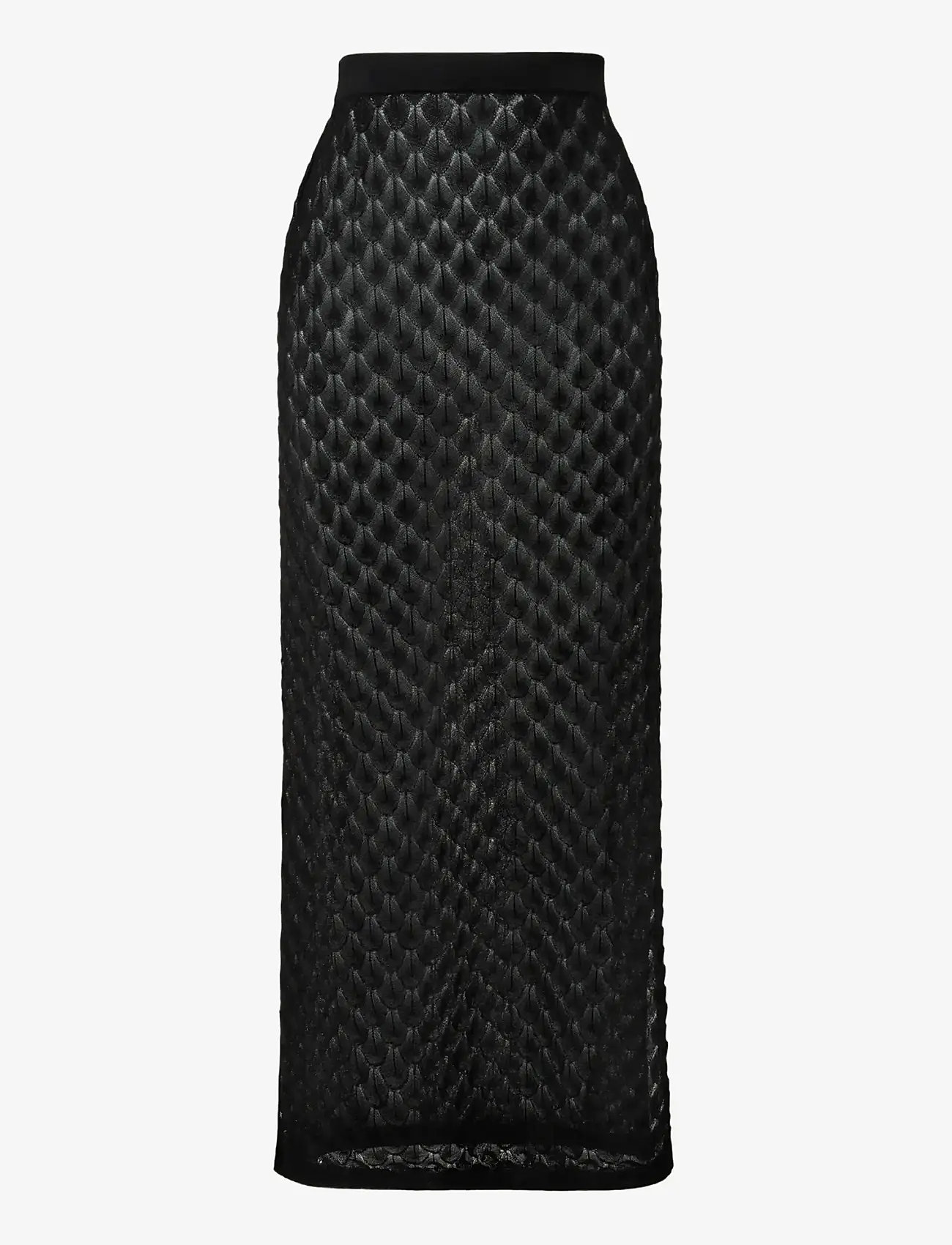 Malina - Fannie Pointelle Knitted Maxi Skirt - maxi röcke - black - 1