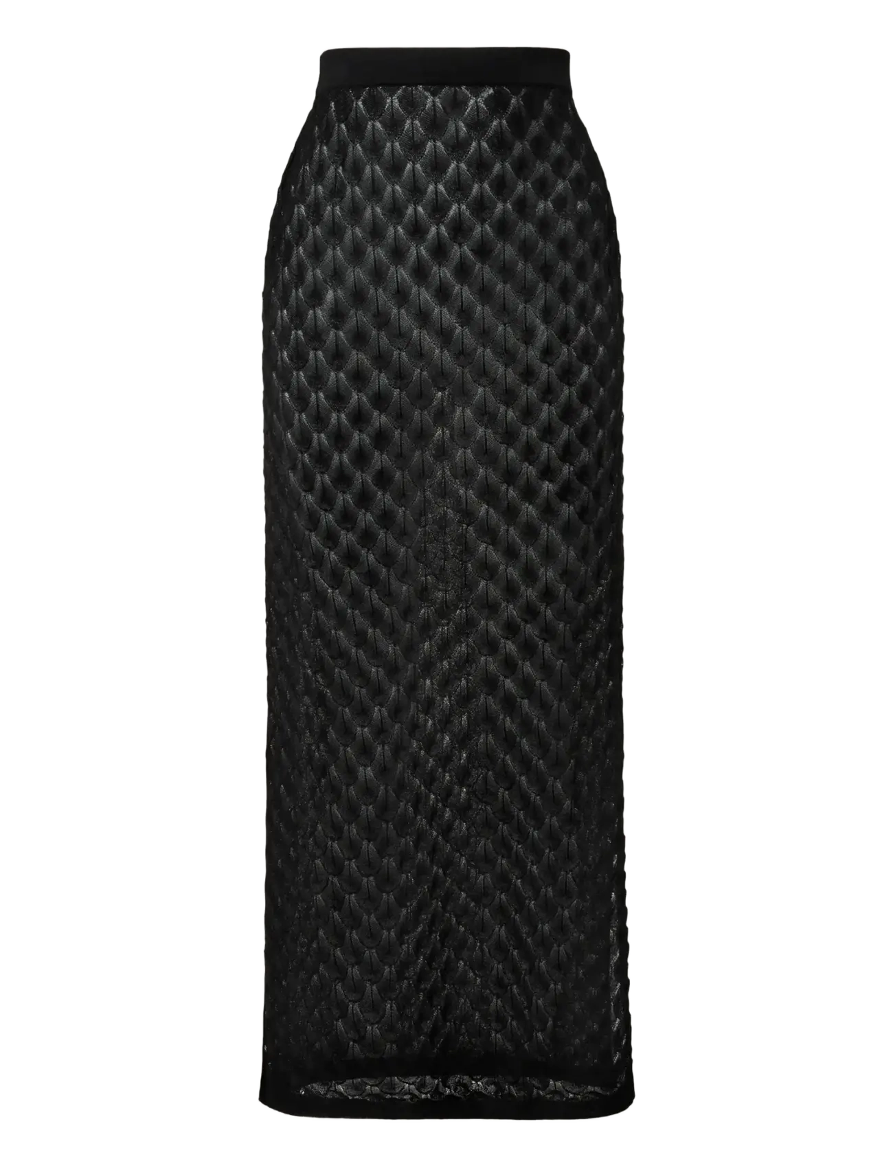 Malina Fannie Pointelle Knitted Maxi Skirt - Rokken - BLACK / black