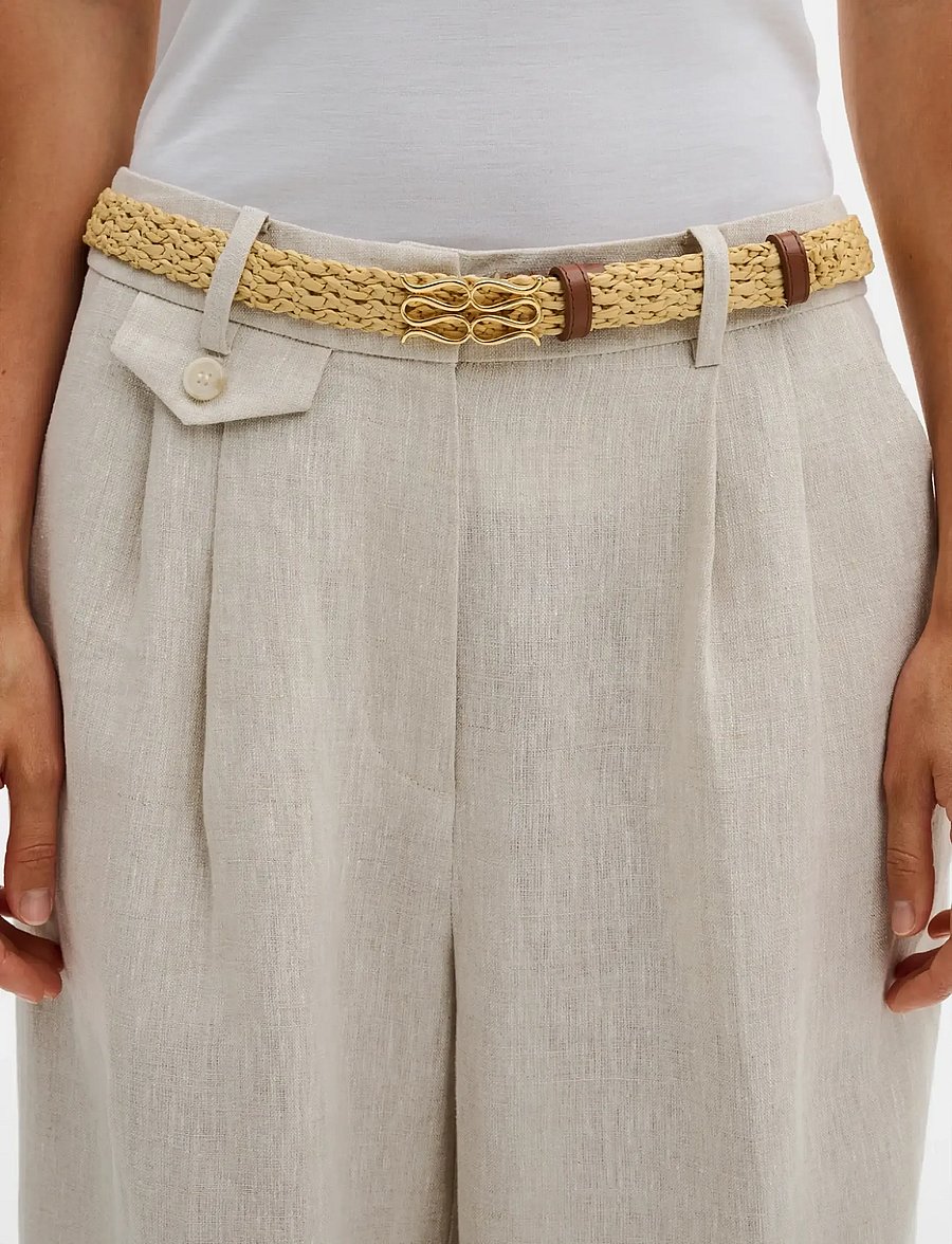 Malina - Monogram Braided Belt - freizeitgürtel - natural - 0